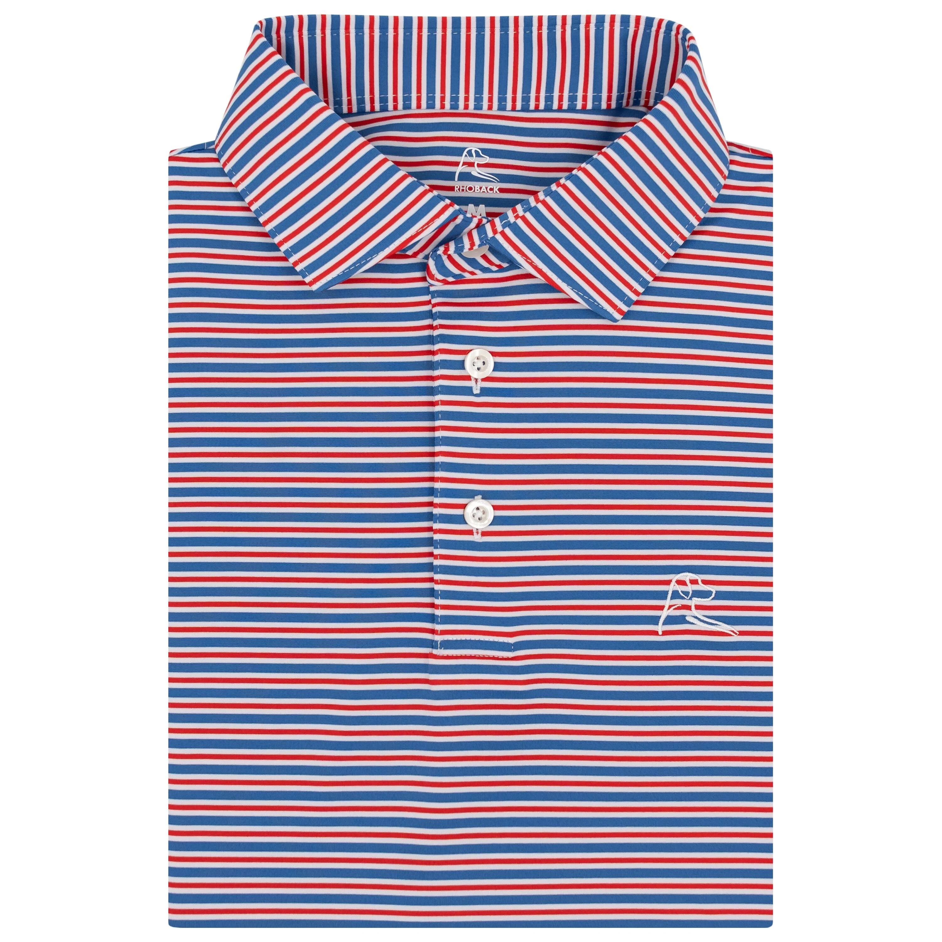 The Steward Stripe | Performance Polo | The Steward Stripe - White/Short Stop Blue/Classic Red - USA