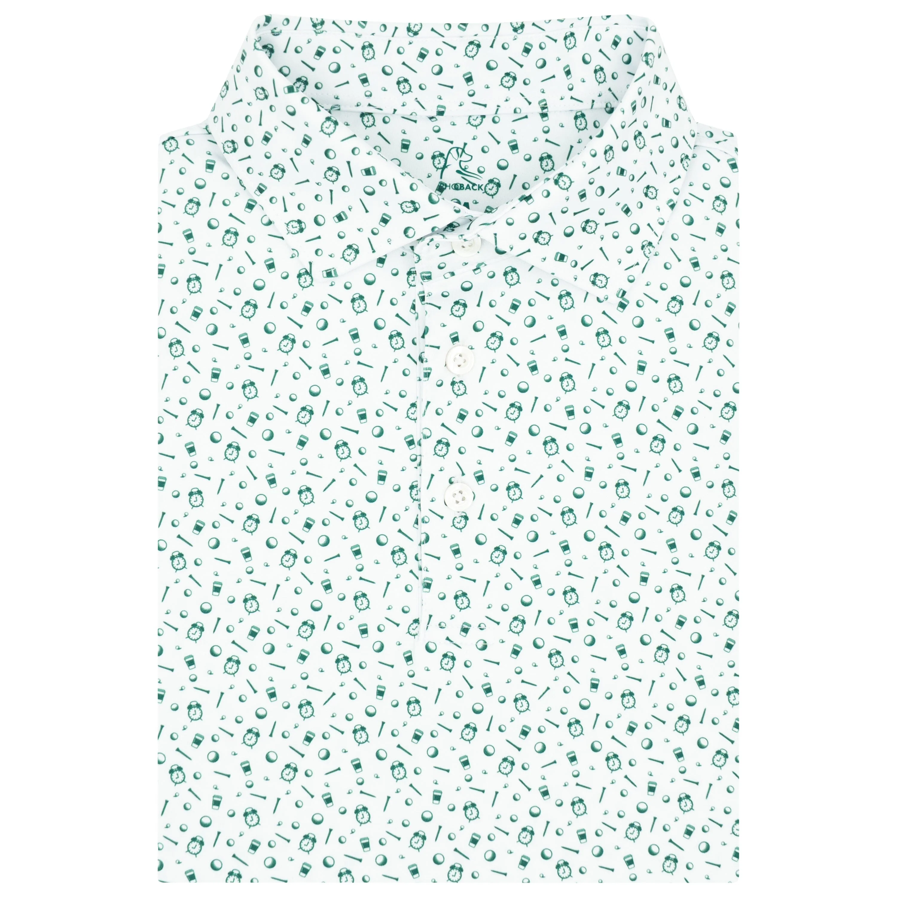 The Tee Time | Performance Polo | The Tee Time - White/Fairway Green