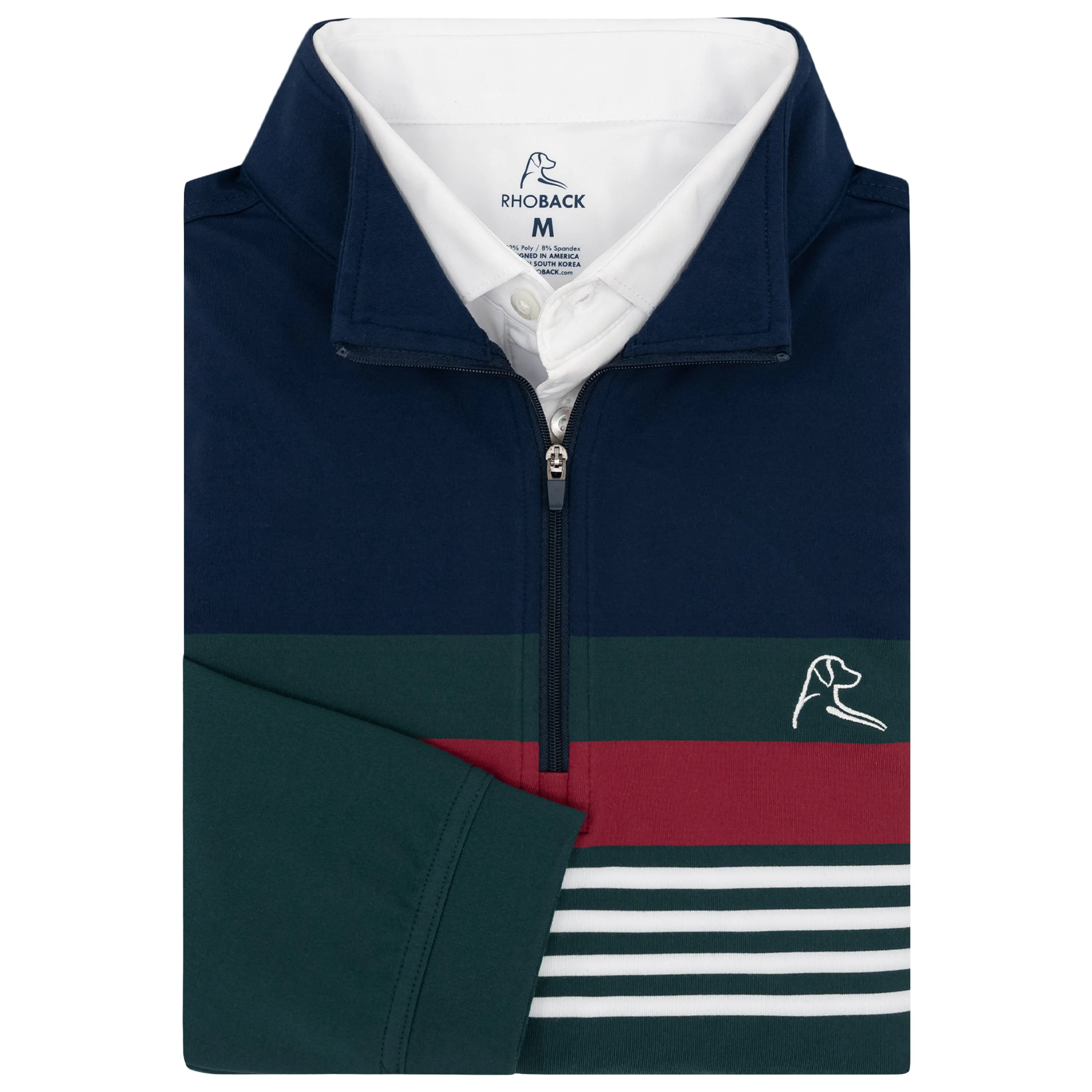 Grady Block Performance Q-Zip | The Grady Block - Ponderosa Green/Fleet Navy/Barn Red
