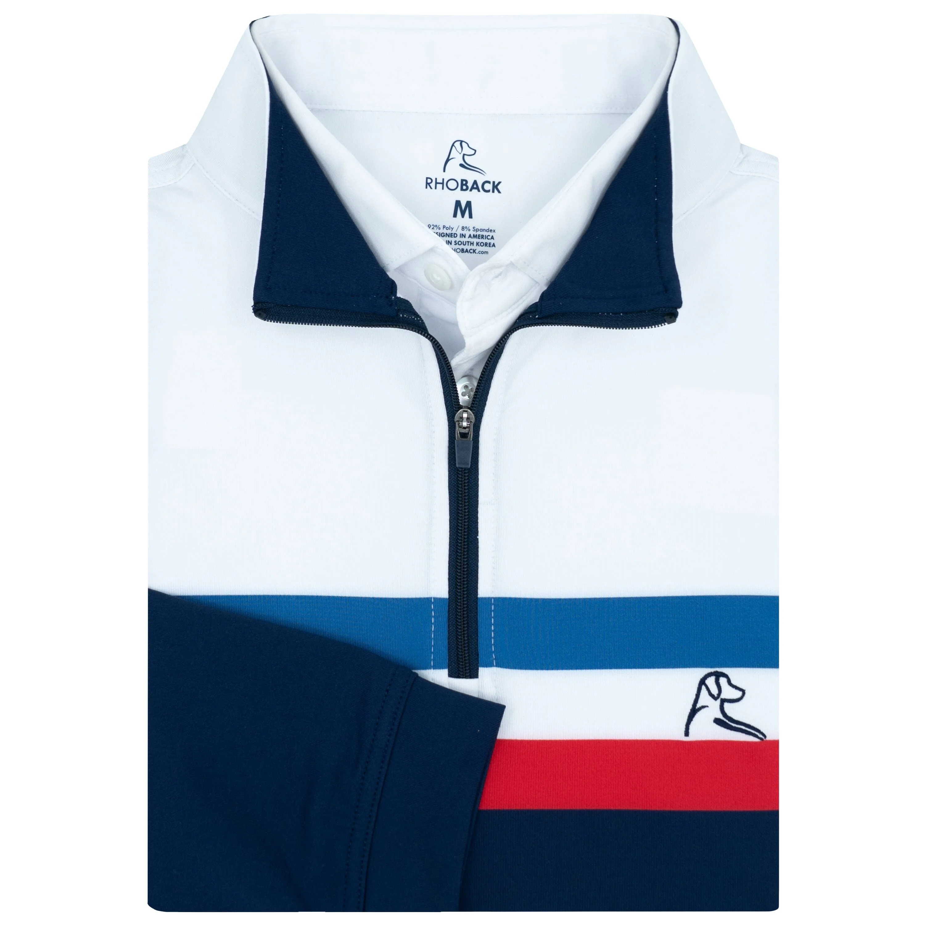 Horizon Block Performance Q-Zip | The Horizon Block - Fleet Navy/White/Short Stop Blue - USA