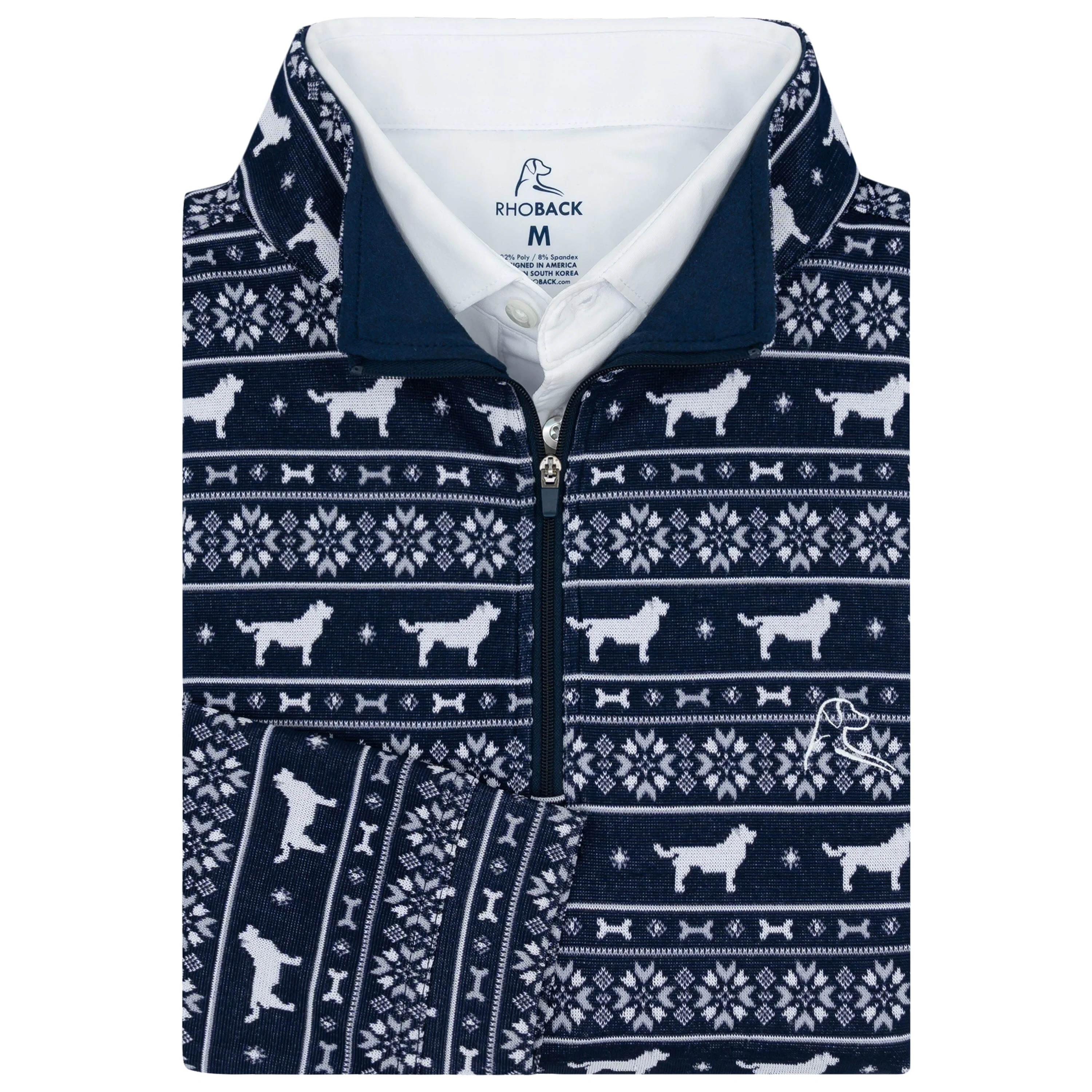 Retriever Jacquard Performance Q-Zip | The Retriever Jacquard - Fleet Navy/White