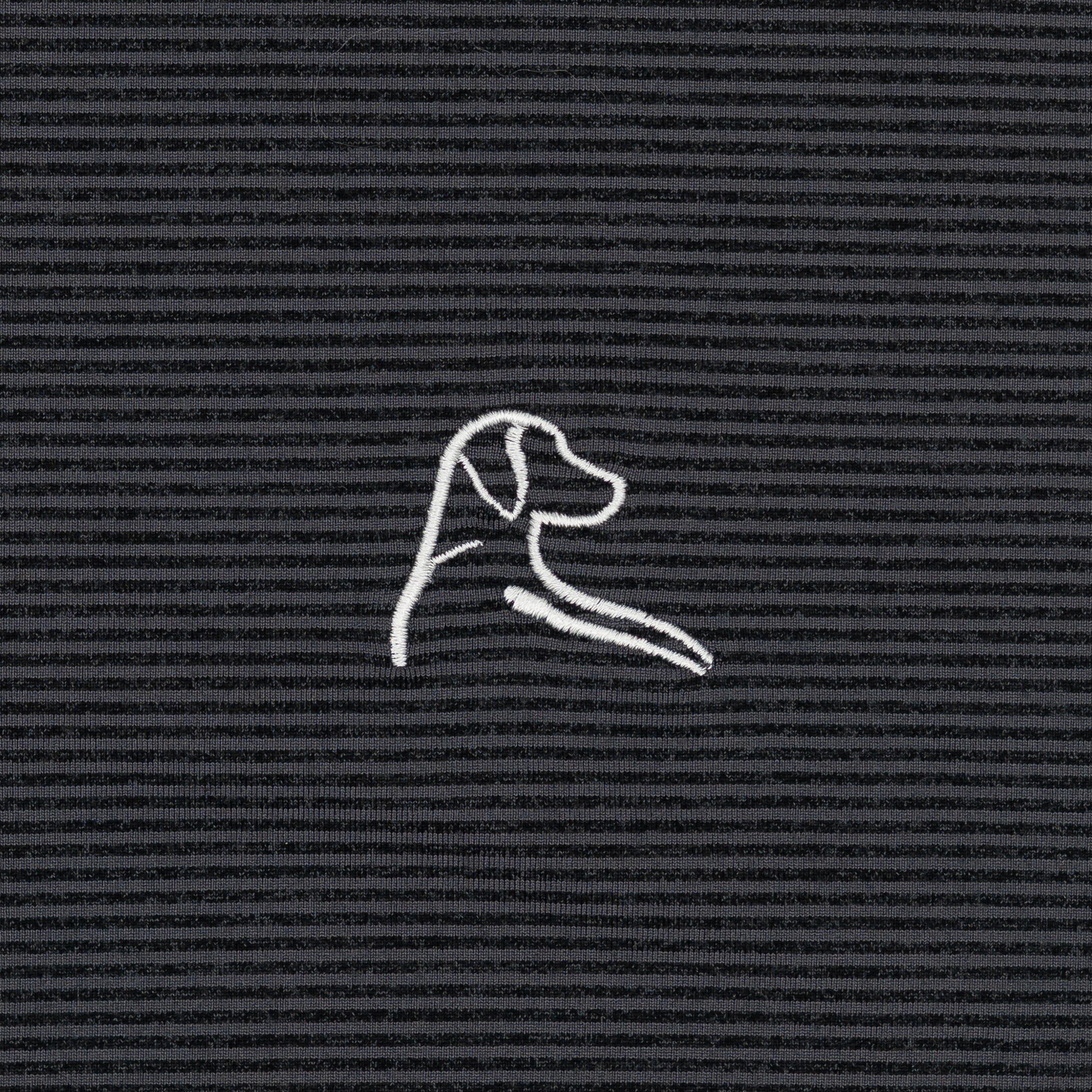 Riva Heather Stripe Performance Q-Zip | The Riva Heather Stripe - Charcoal Grey/Midnight Black - Image 3