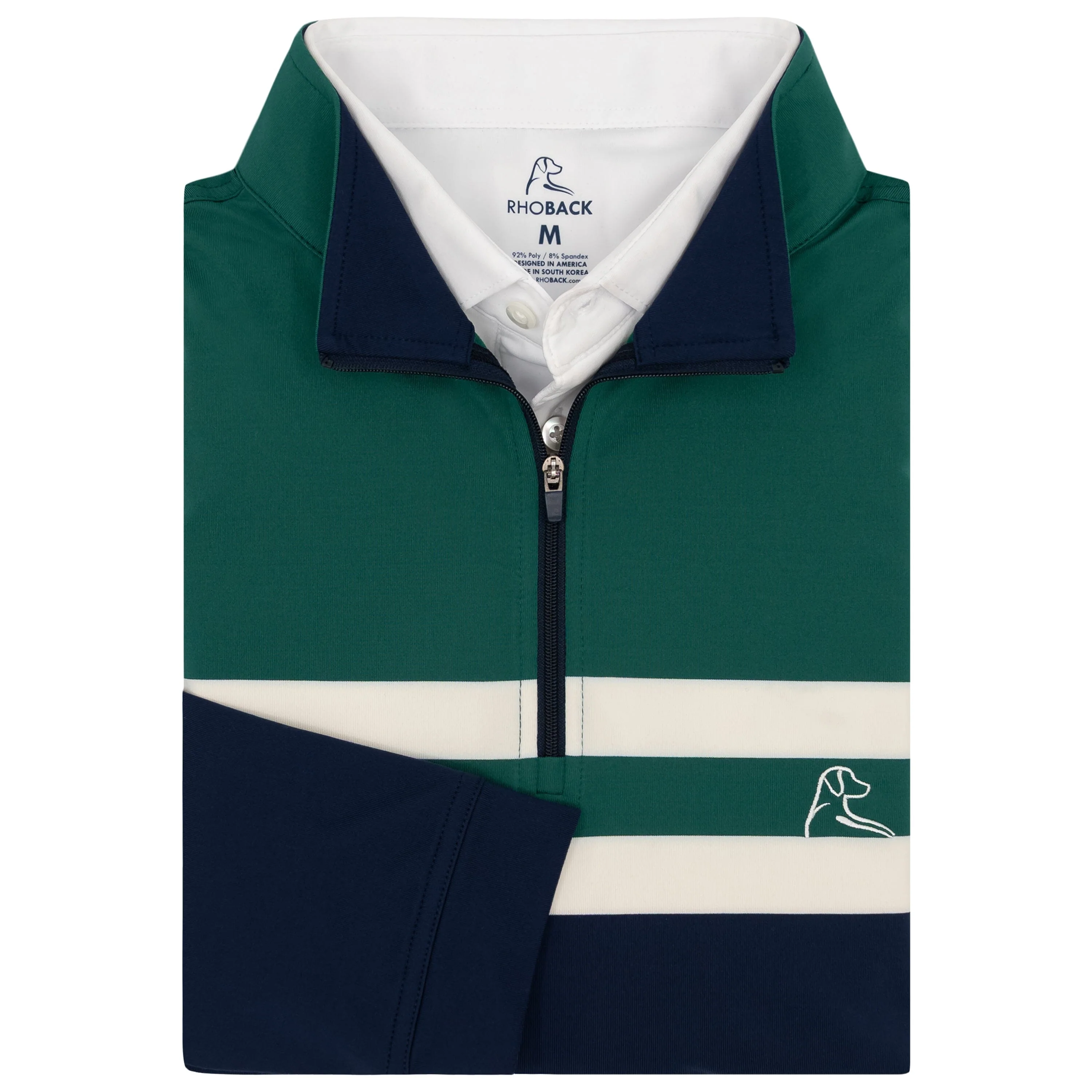 Horizon Block Performance Q-Zip | The Horizon Block - Fleet Navy/Fairway Green/Ivory