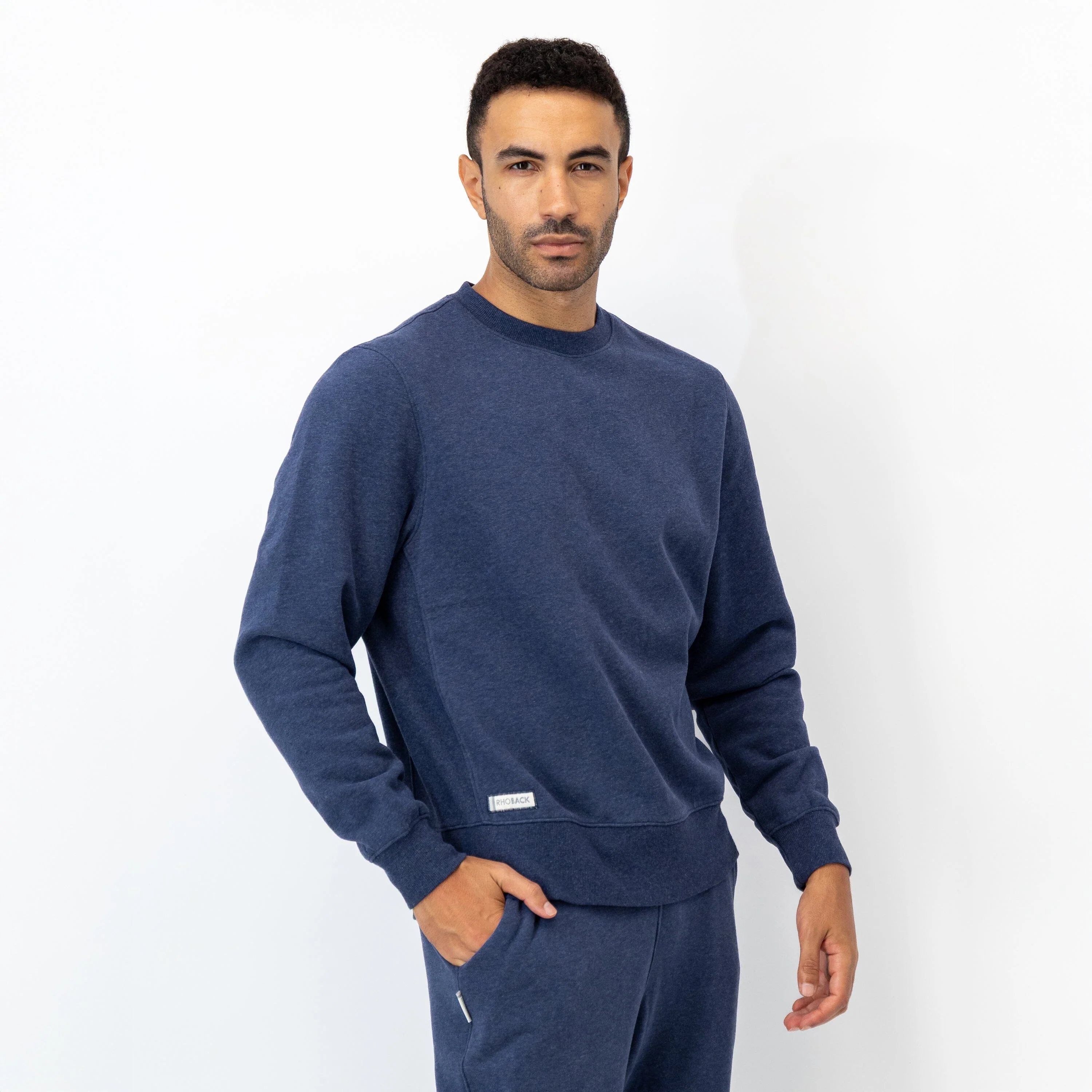 Ready Crewneck | Heather - Fleet Navy - Image 3