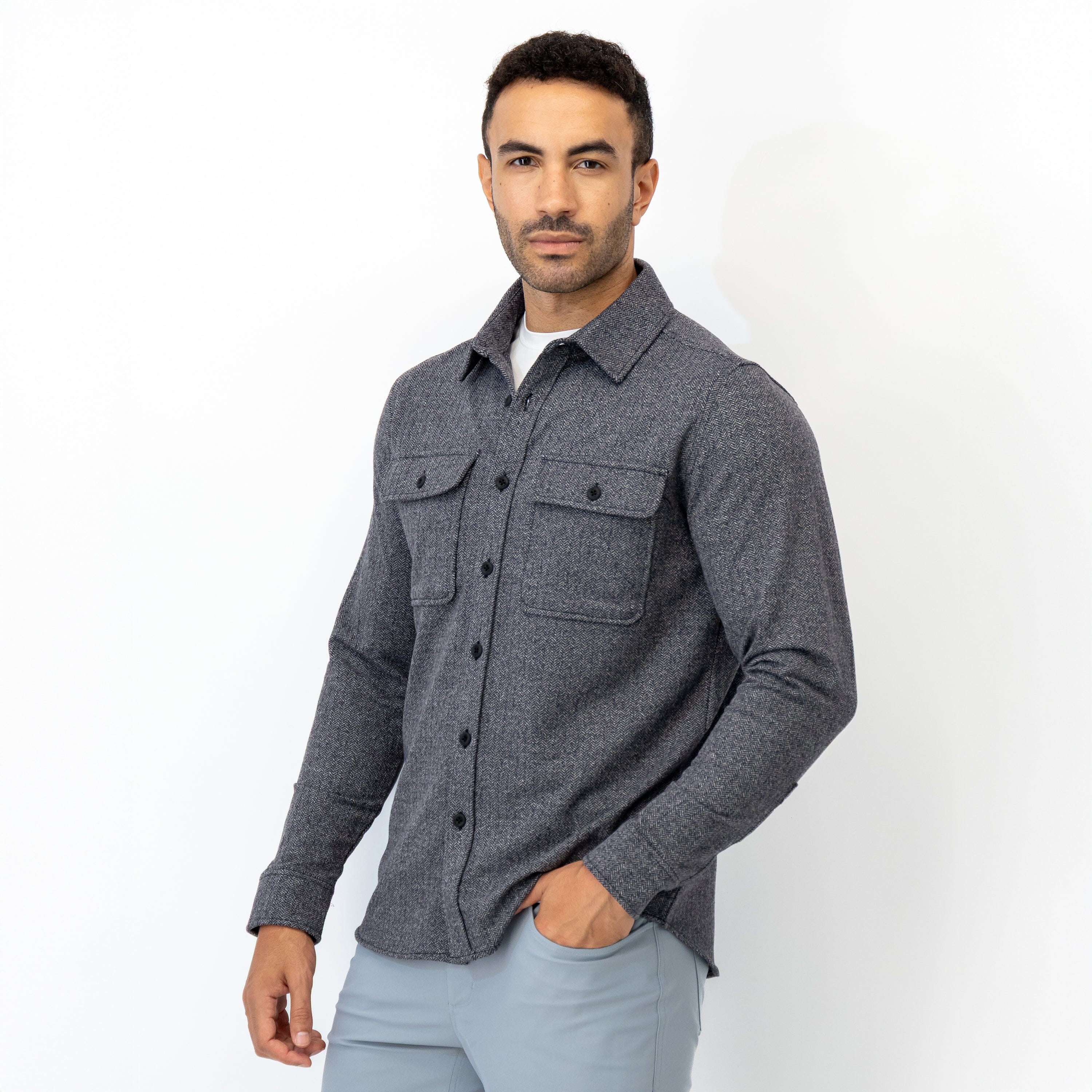 Sheffield Shirt | The Herringbone Jacquard - Black/White - Image 4