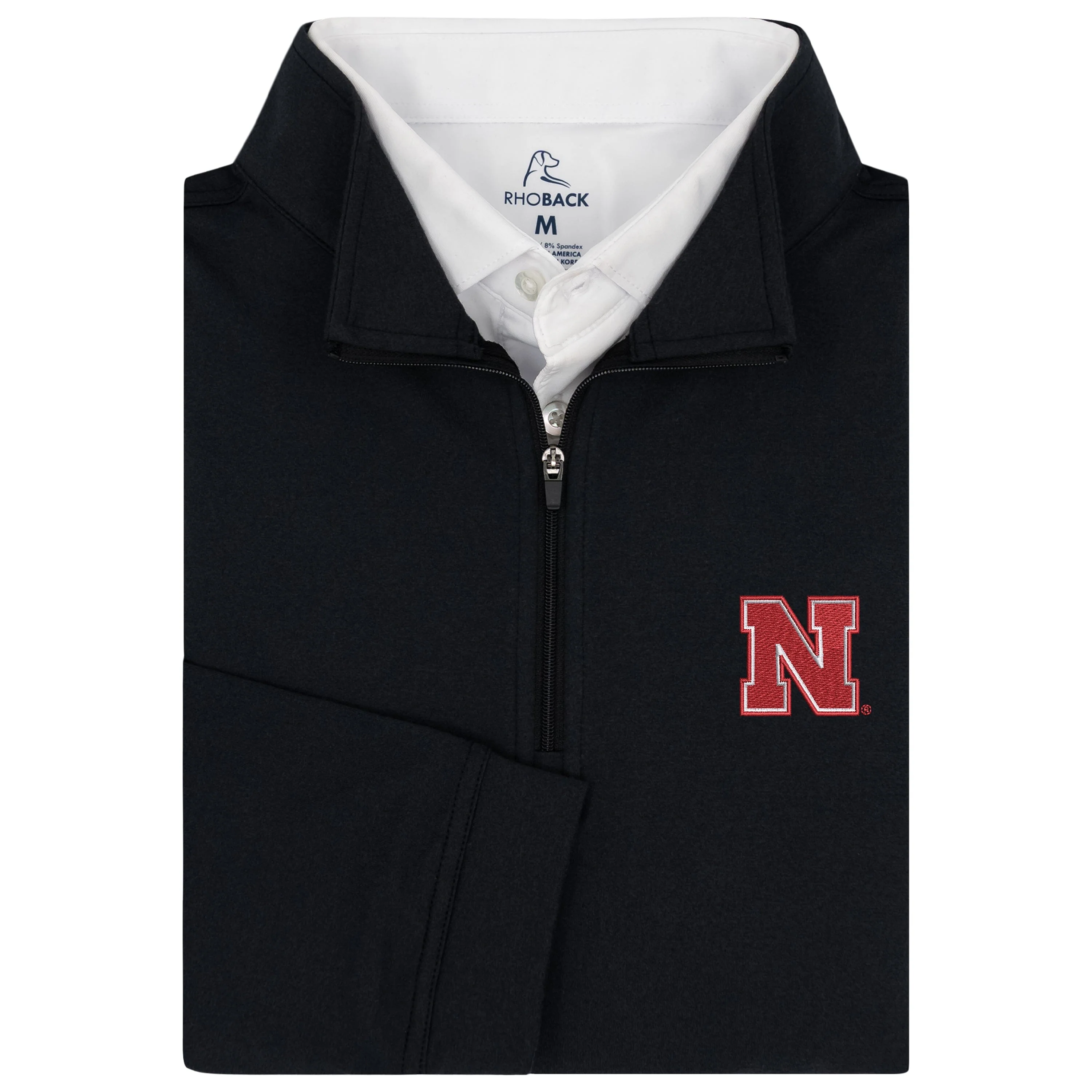 Solid Collegiate Q-Zip - Nebraska | Solid - Black - NE 2 RED