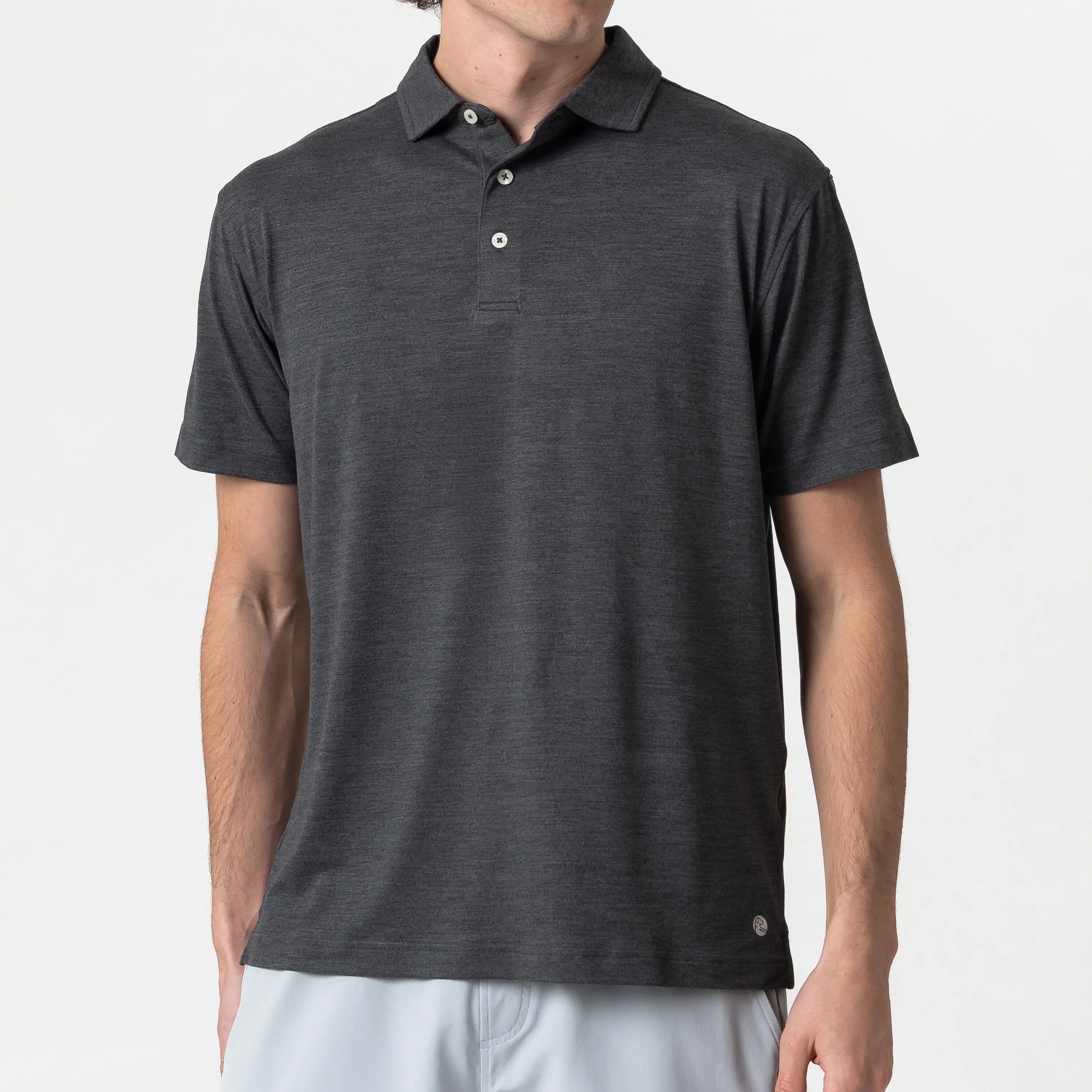 Tailwind Performance Polo | Heather - Charcoal Grey/Ash Grey