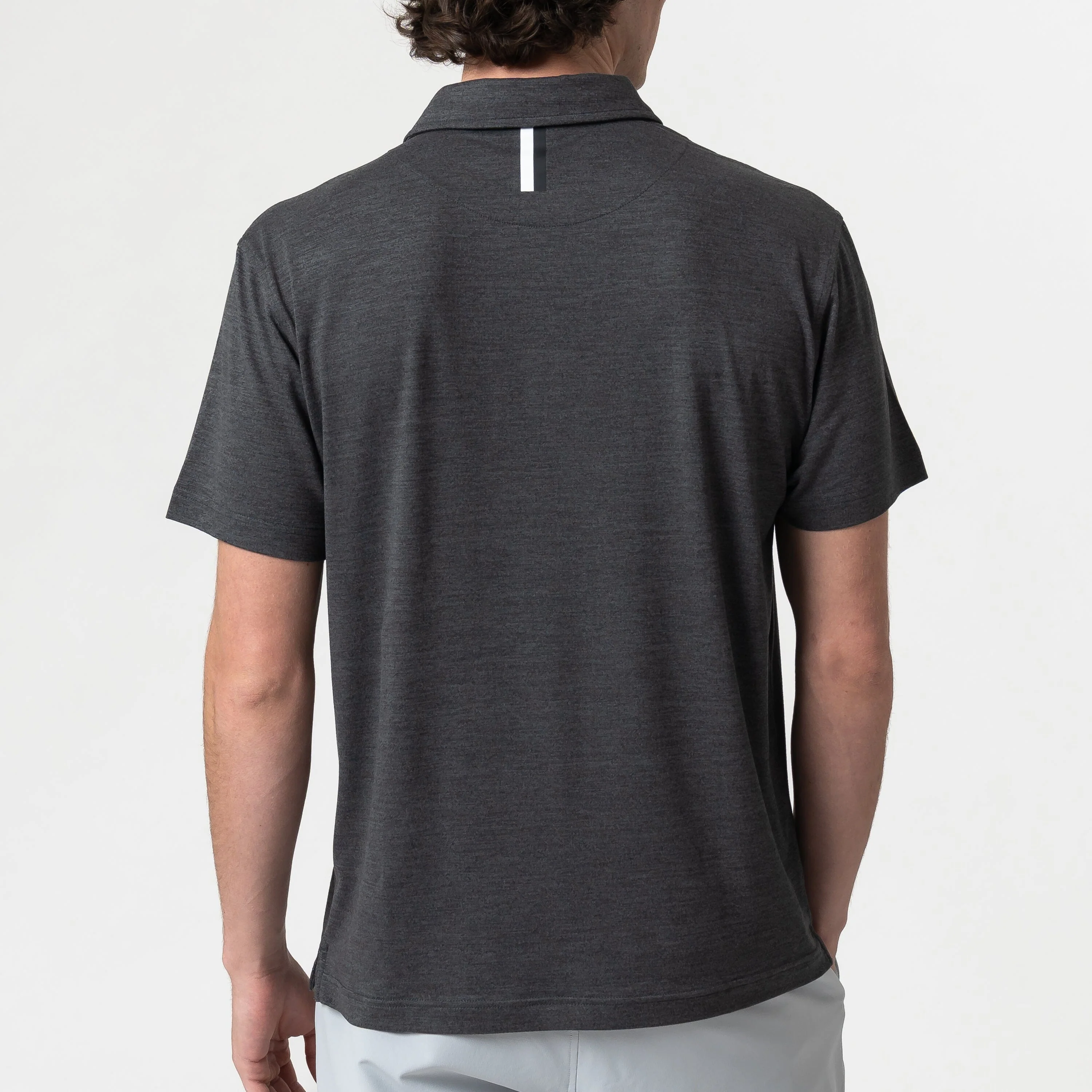Tailwind Performance Polo | Heather - Charcoal Grey/Ash Grey - Image 2