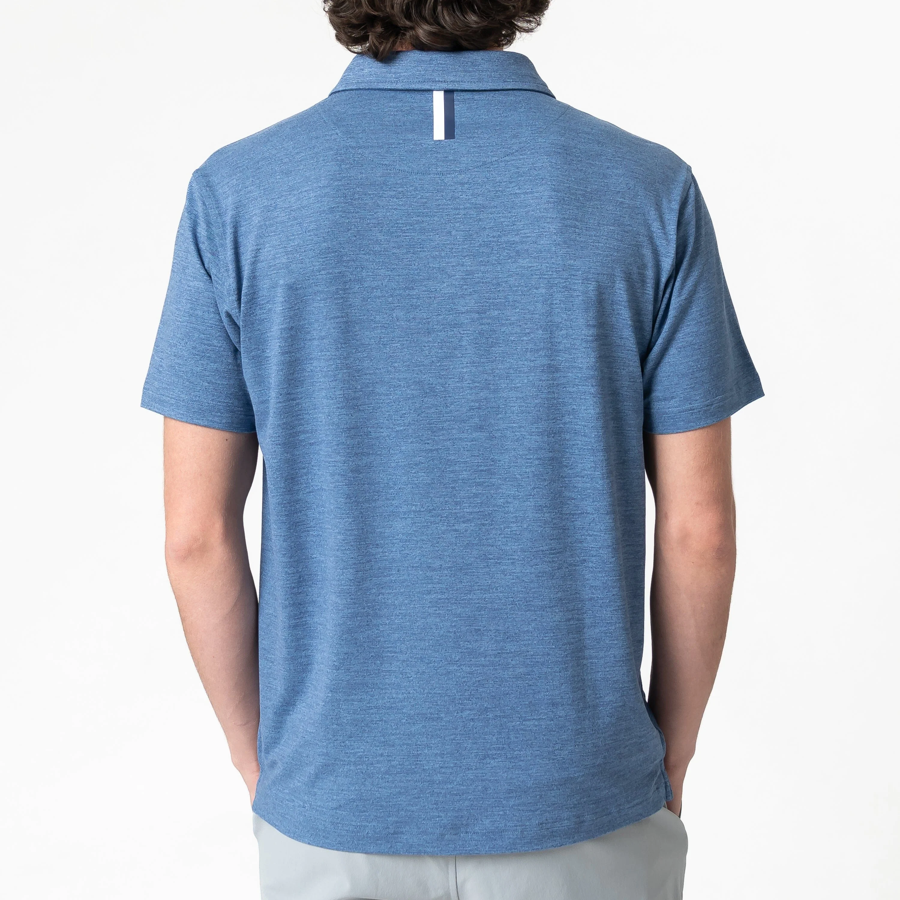 Tailwind Performance Polo | Heather - Coastal Blue/Potomac Blue - Image 3