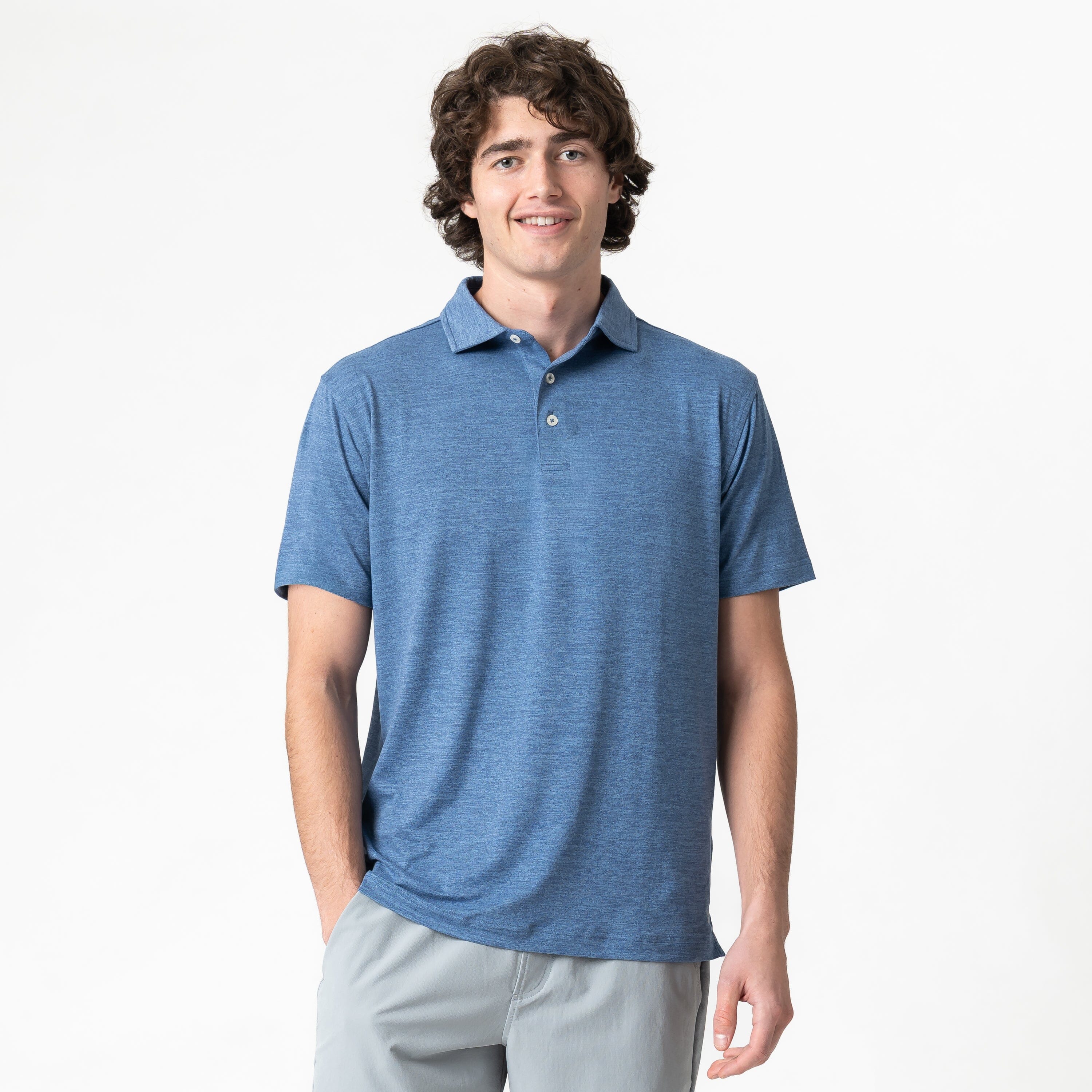 Tailwind Performance Polo | Heather - Coastal Blue/Potomac Blue - Image 6