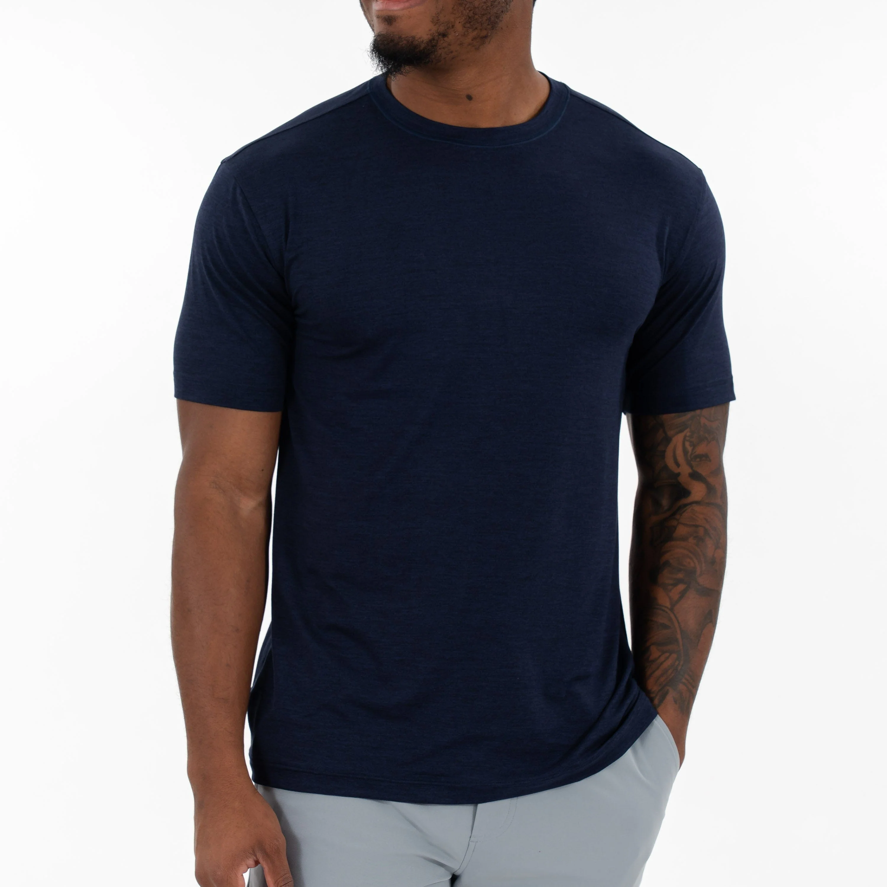 Tailwind Performance Tee | Heather - Fleet Navy/Nightshade