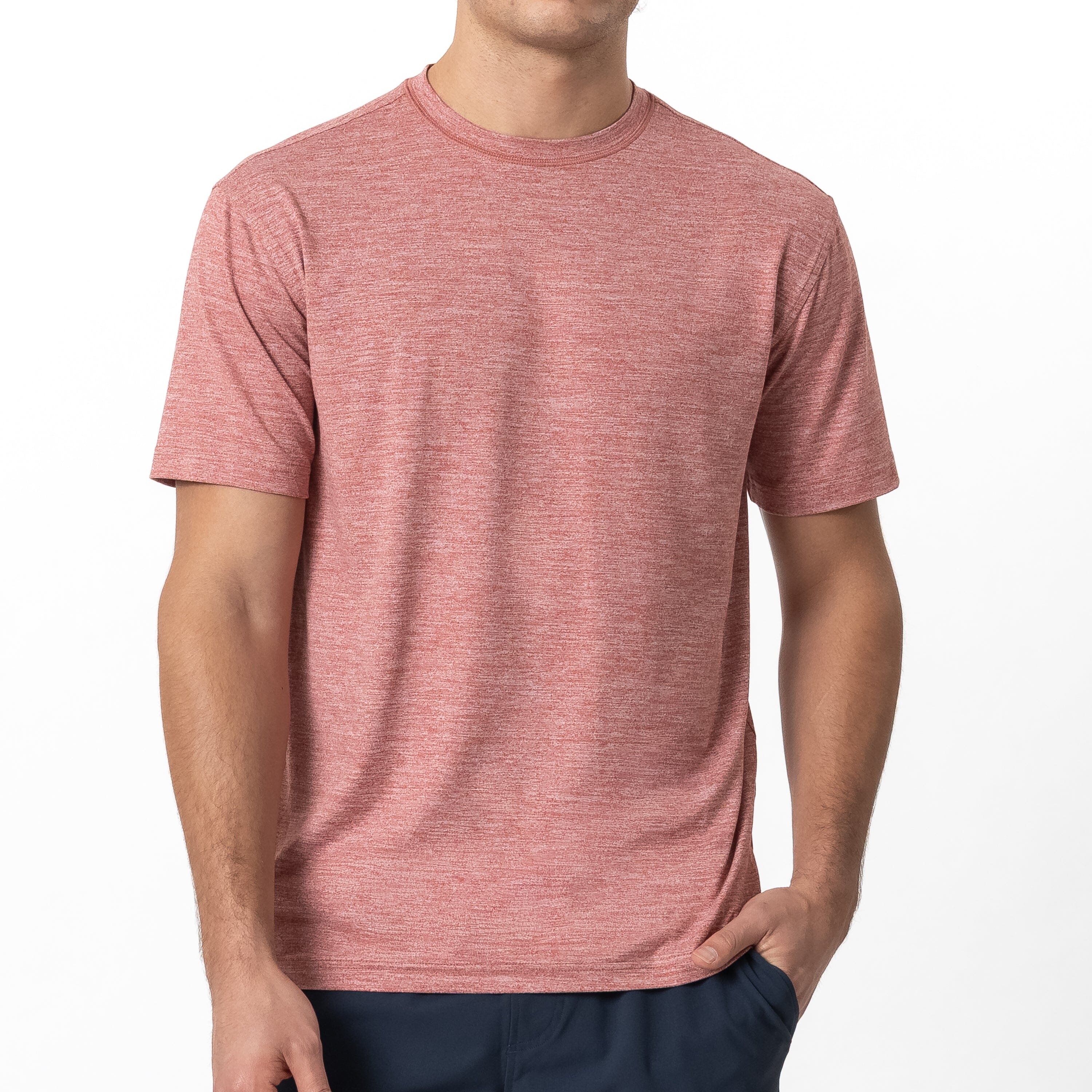 Tailwind Performance Tee | Heather - Rouge Red/White