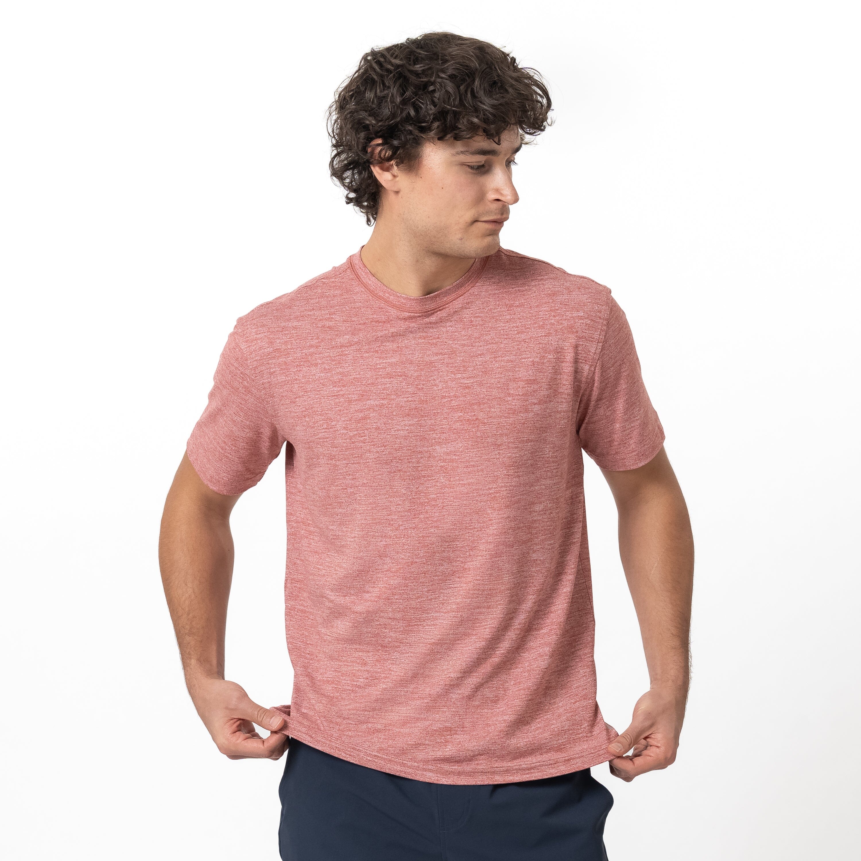 Tailwind Performance Tee | Heather - Rouge Red/White - Image 5