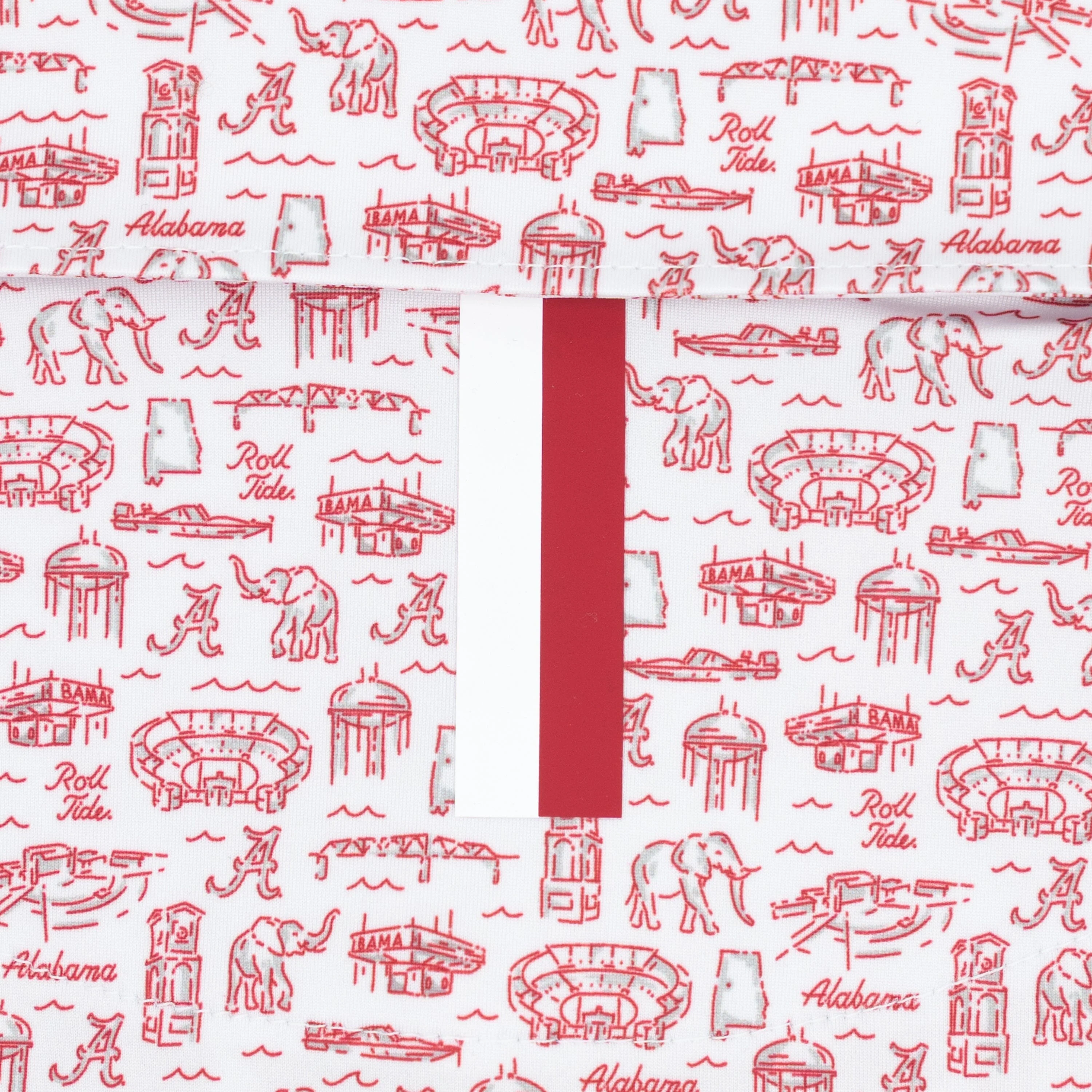 The Alabama College Town | Collegiate Polo | The Alabama College Town - White/Carmine Red - Image 4