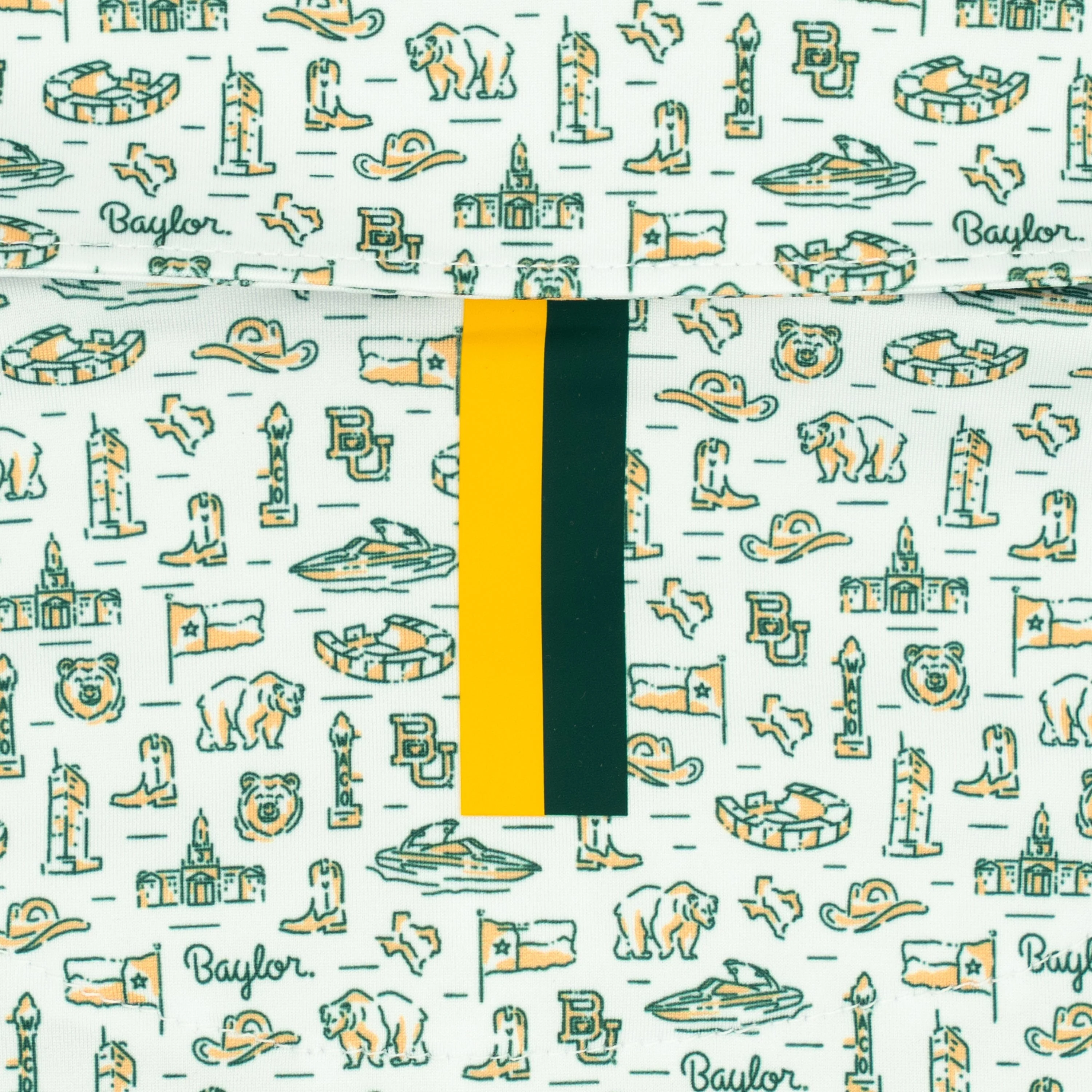 The Baylor College Town | Collegiate Polo | The Baylor College Town - White/Evergreen - Image 4