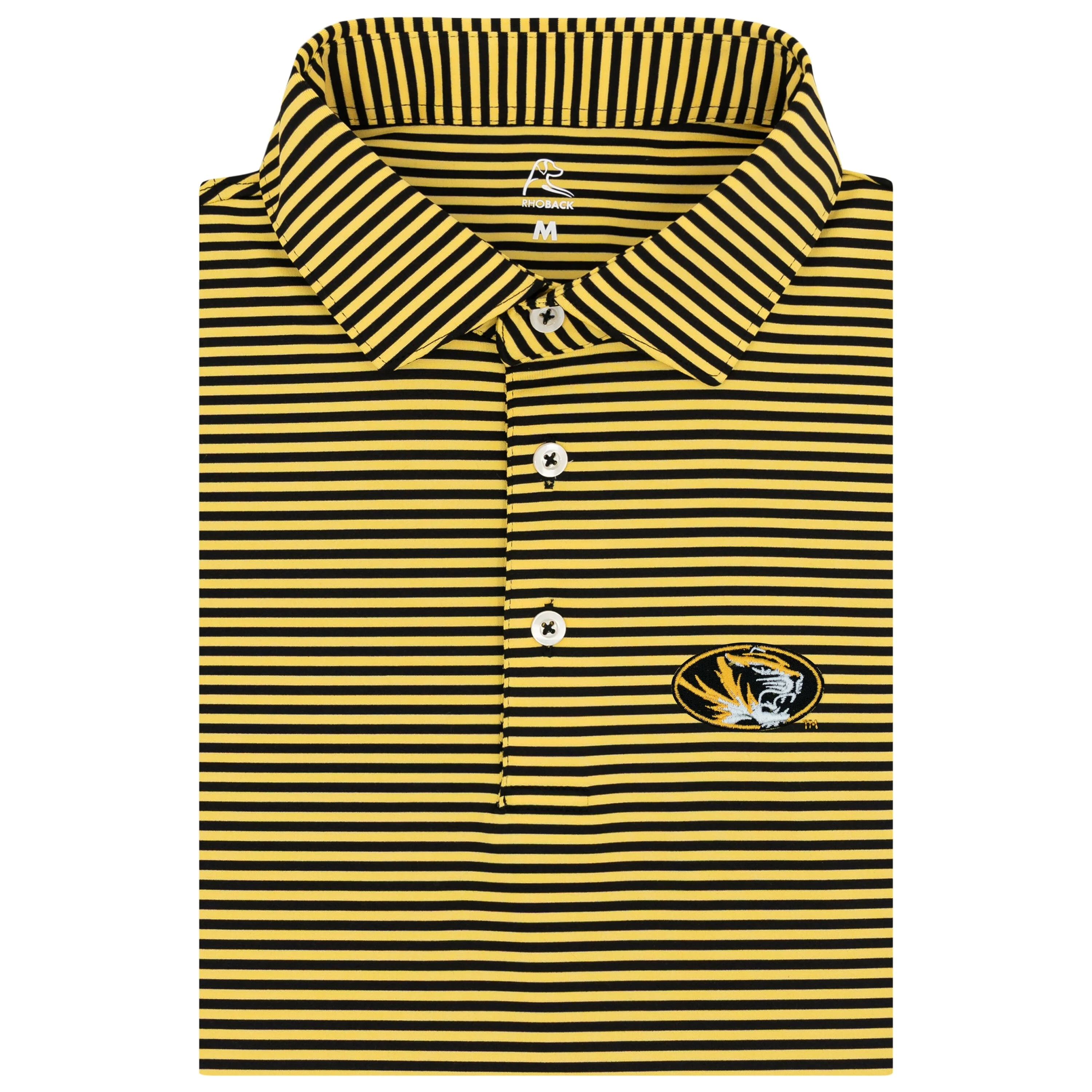 The Birdie Stripe - Mizzou | Collegiate Polo | The Birdie Stripe - Black/Maize Yellow - Mizzou - 1