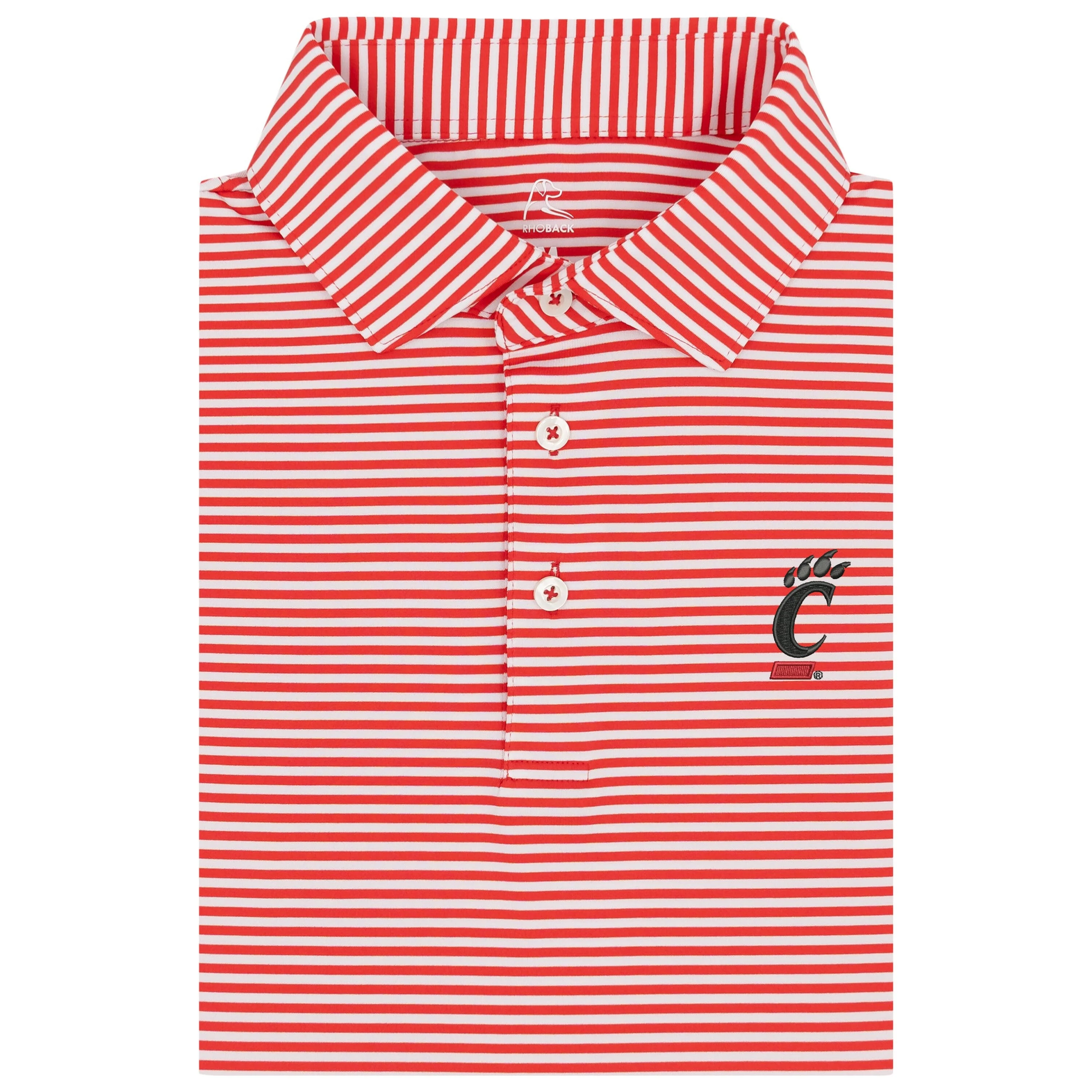 The Birdie Stripe - Cincinnati | Collegiate Polo | The Birdie Stripe - Cherry Red/White - CINCI 2 RED