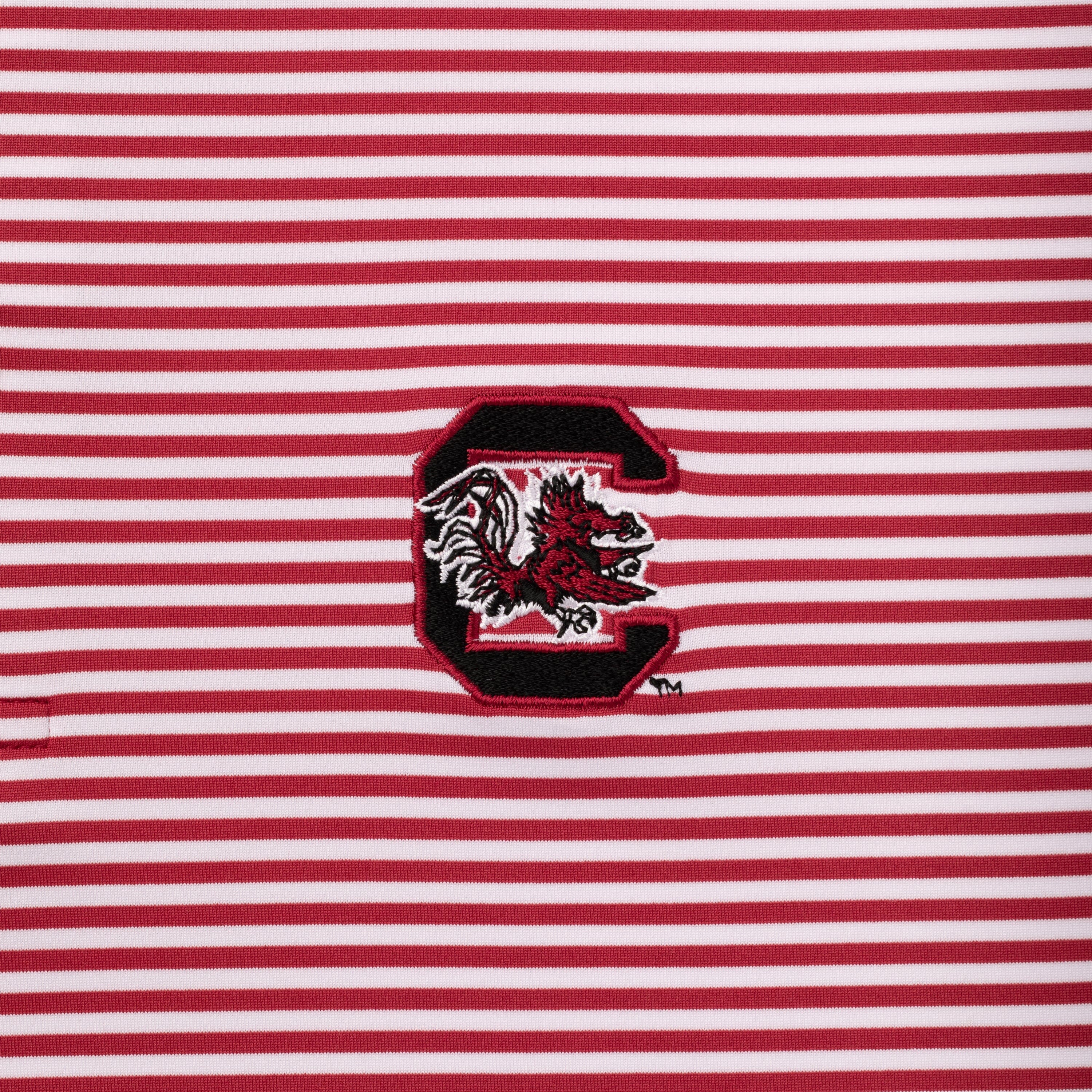 The Birdie Stripe - South Carolina | Collegiate Polo | The Birdie Stripe - Dark Red/White - South Carolina - 1 - Image 3