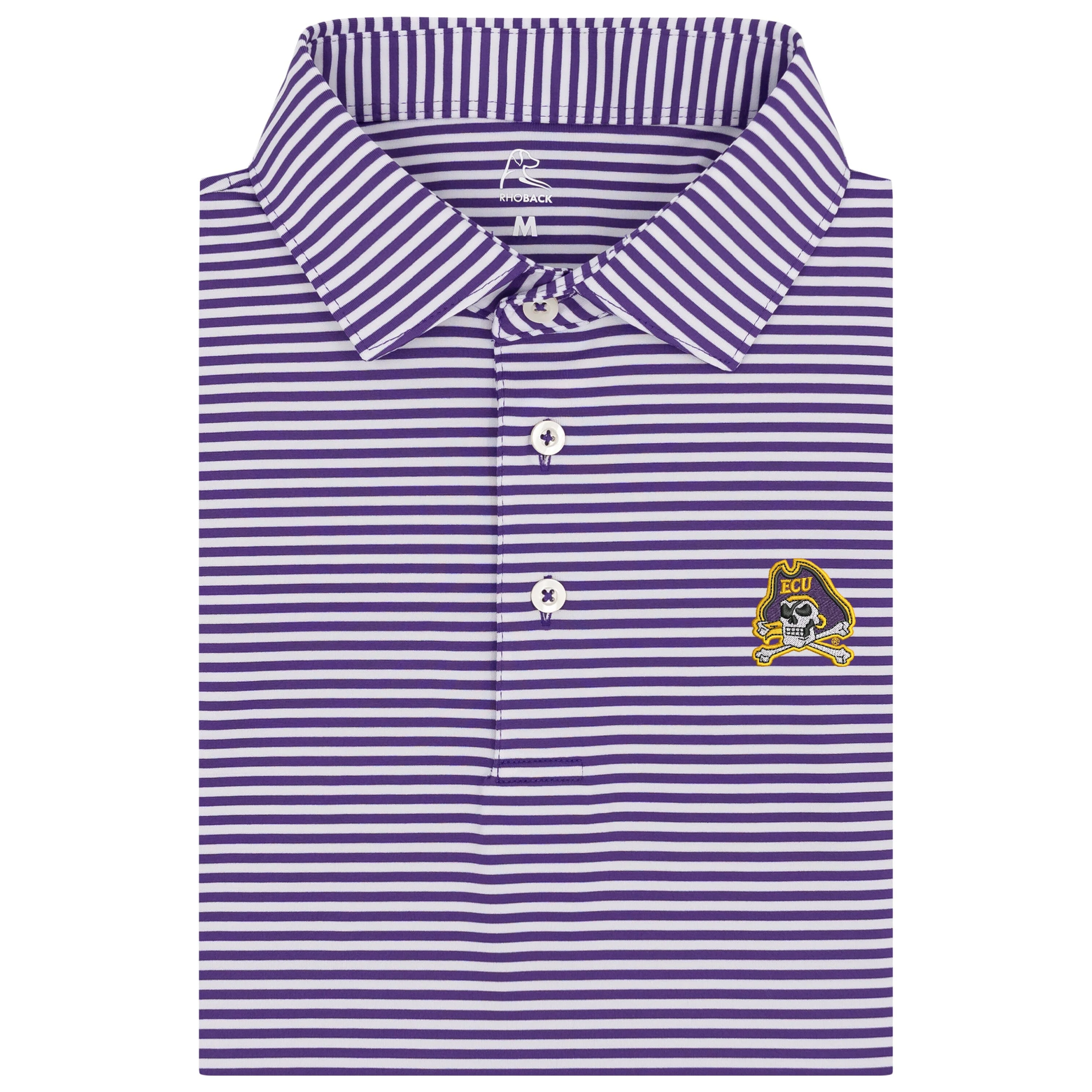 The Birdie Stripe - East Carolina | Collegiate Polo | The Birdie Stripe - Plum Purple/White - ECU 3 PURPLE