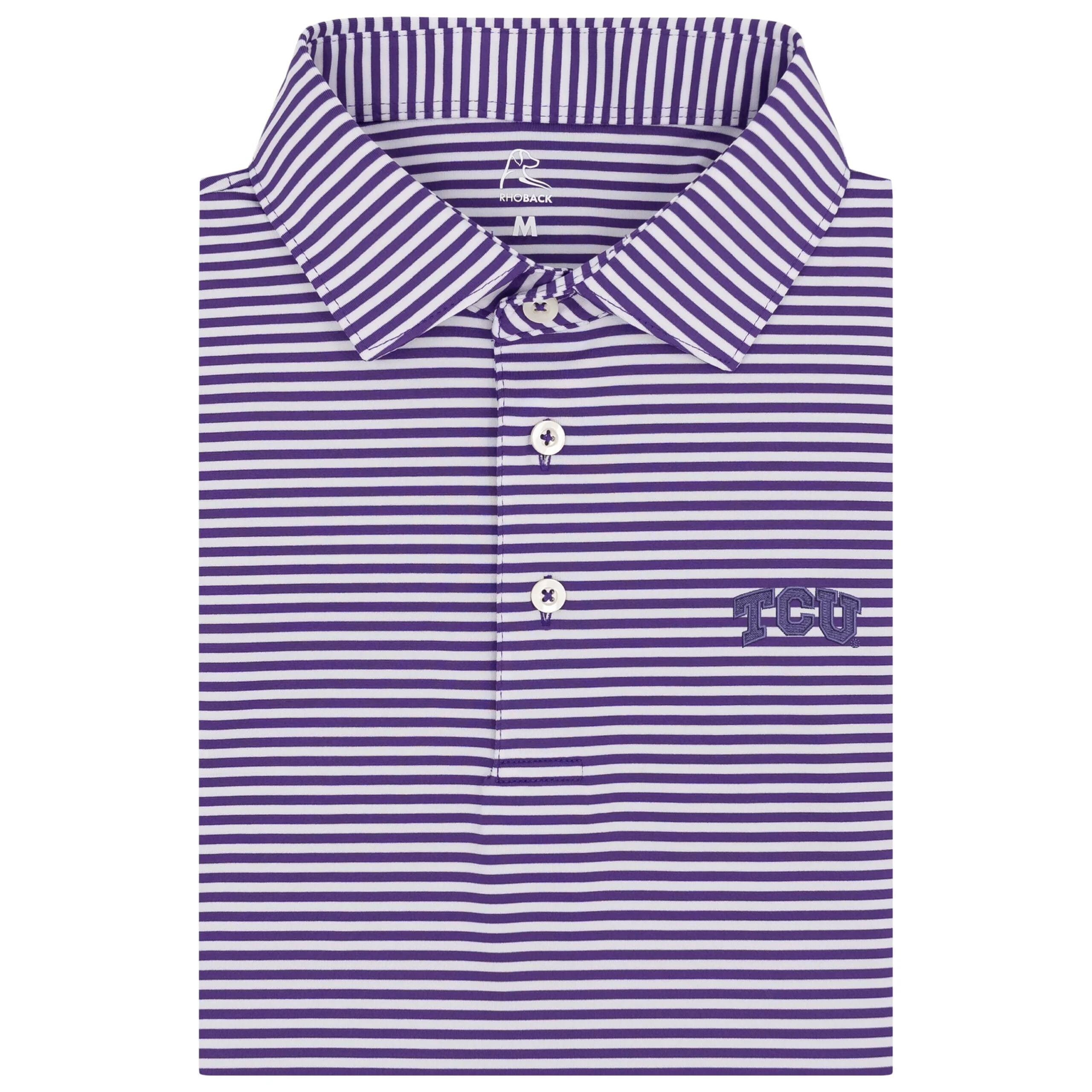 The Birdie Stripe - TCU | Collegiate Polo | The Birdie Stripe - Plum Purple/White - TCU 3 PURPLE