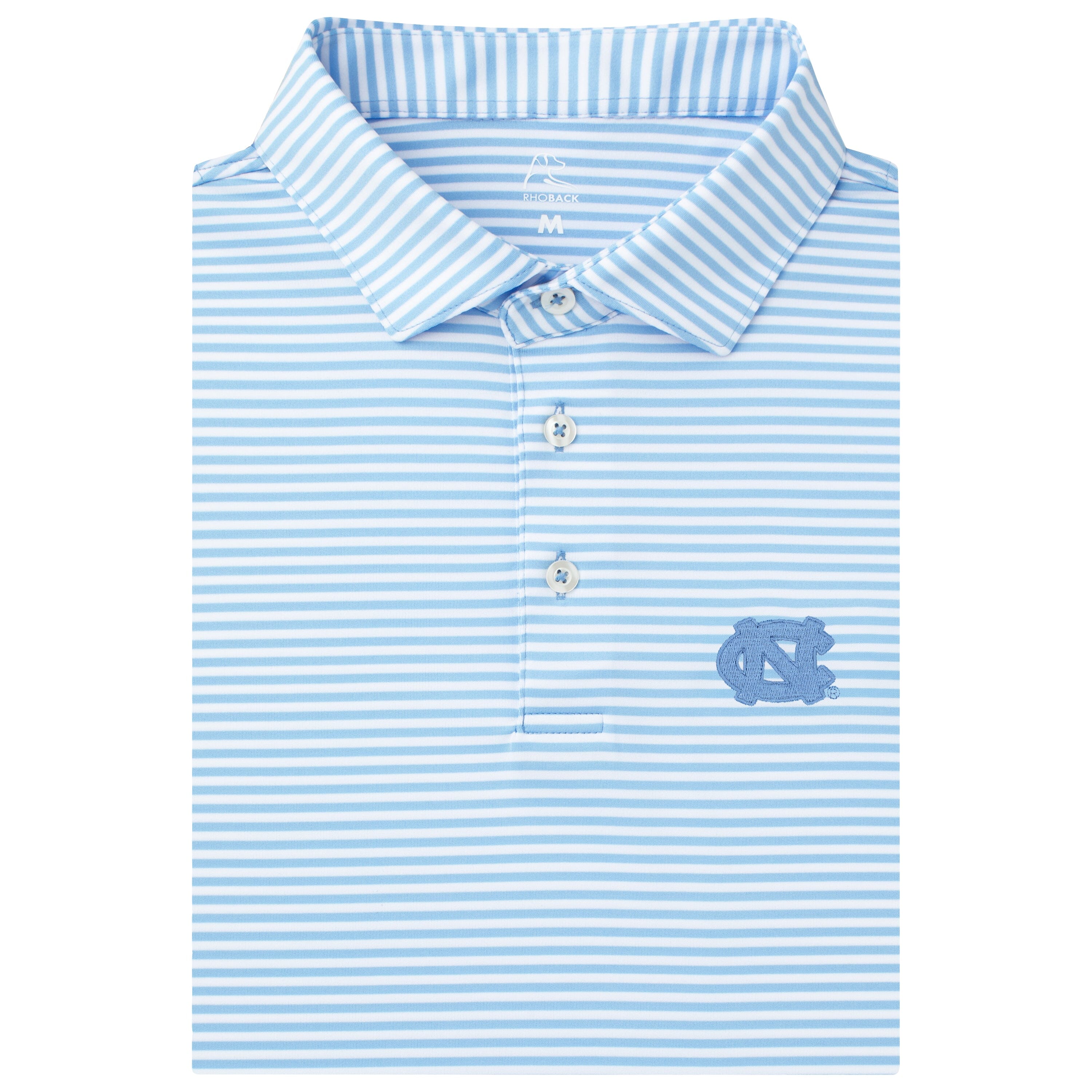 The Birdie Stripe - UNC | Collegiate Polo | The Birdie Stripe - Powder Blue/White - UNC - 1