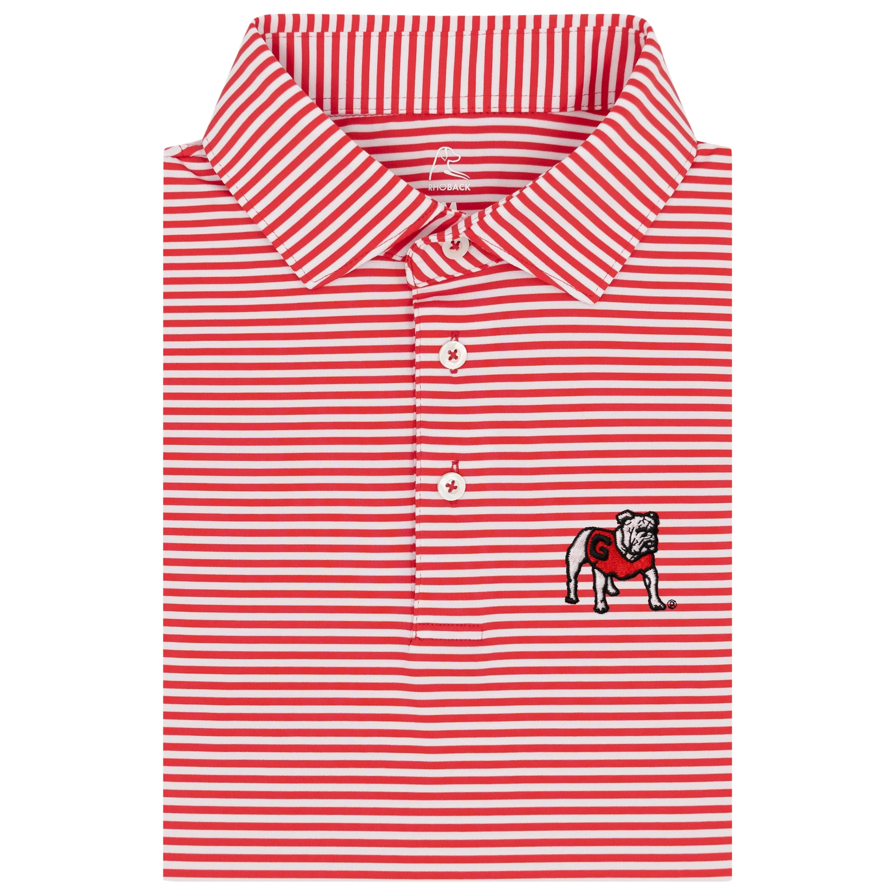 The Birdie Stripe - Georgia | Collegiate Polo | The Birdie Stripe - Roar Red/White - Georgia - 2