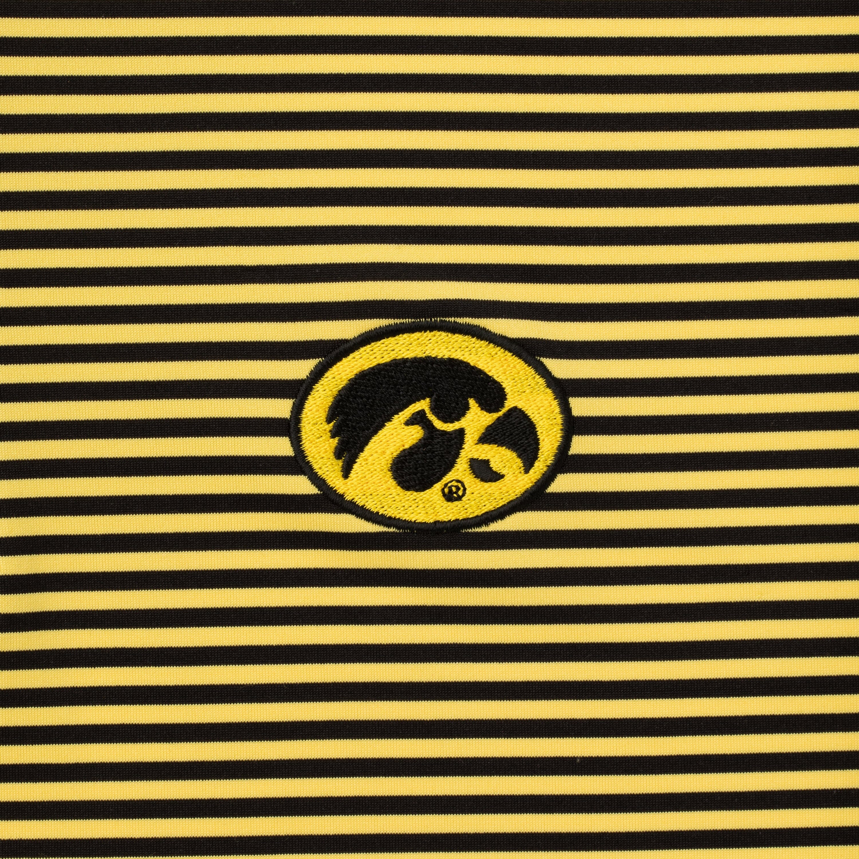 The Birdie Stripe - Iowa | Collegiate Polo | The Birdie Stripe - Black/Maize Yellow - Iowa - 1 - Image 3