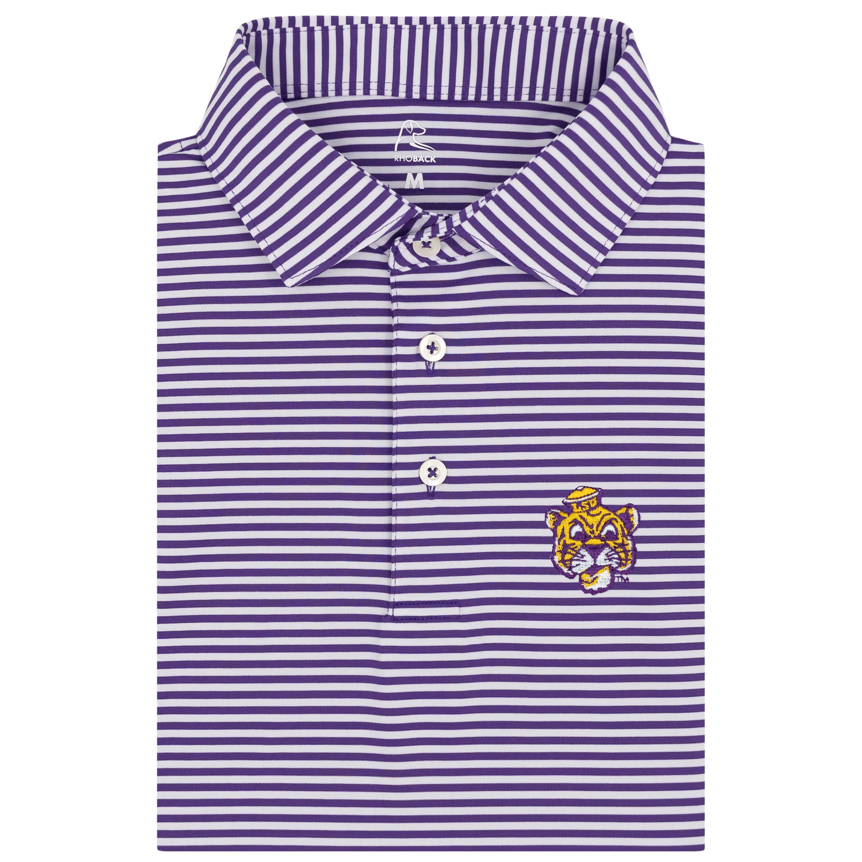 The Birdie Stripe - LSU | Collegiate Polo | The Birdie Stripe - Plum Purple/White - LSU - 1
