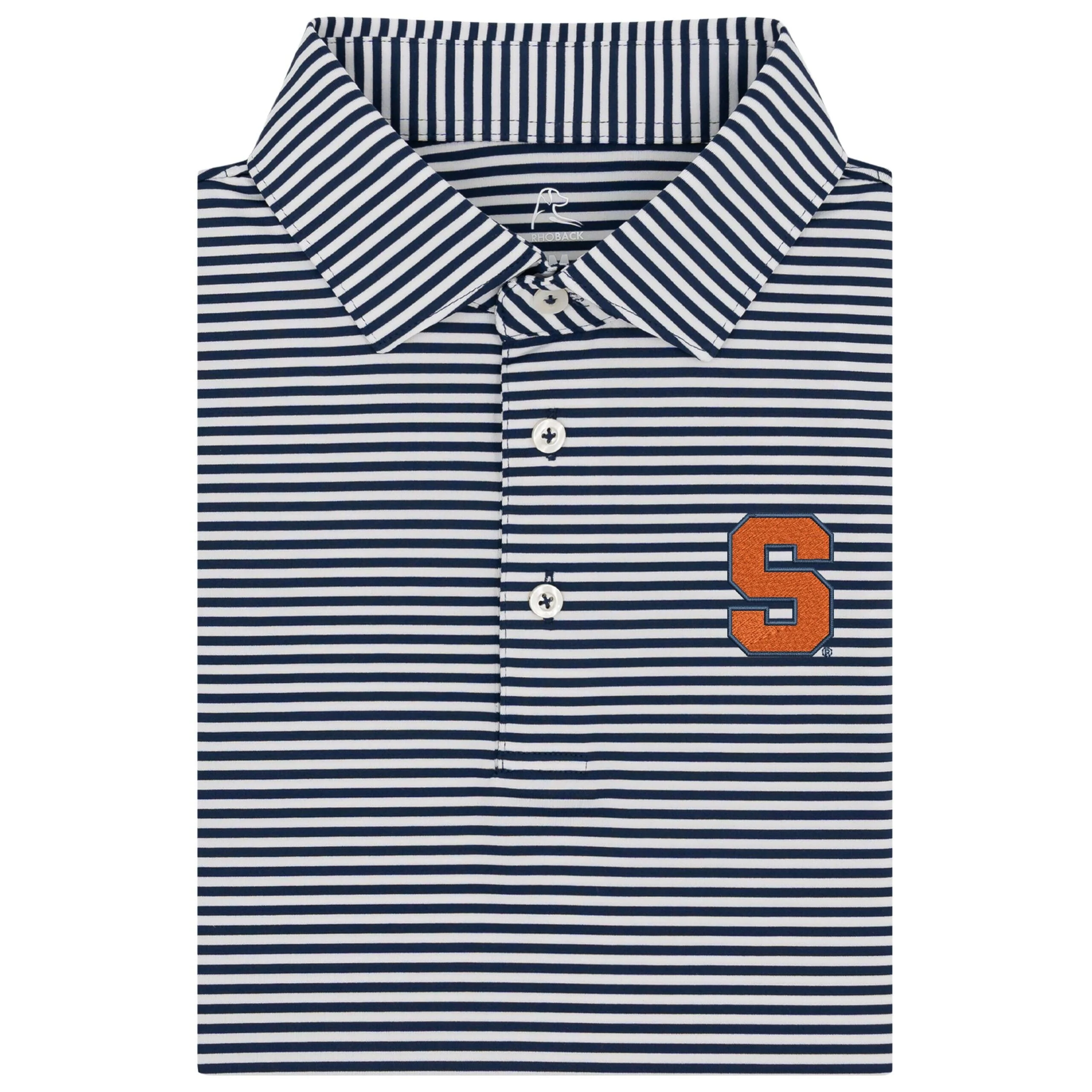 The Birdie Stripe - Syracuse | Collegiate Polo | The Birdie Stripe - Fleet Navy/White - CUSE 3 NAVY
