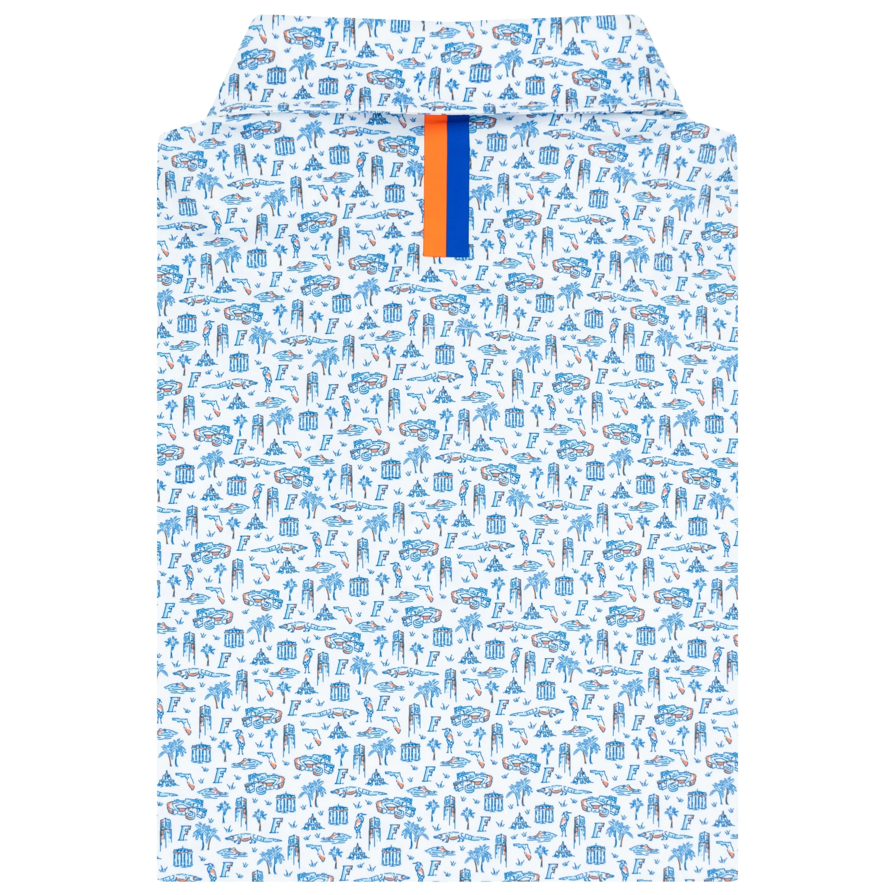 The Florida College Town | Collegiate Polo | The Florida College Town - White/Ocean Blue - Image 2