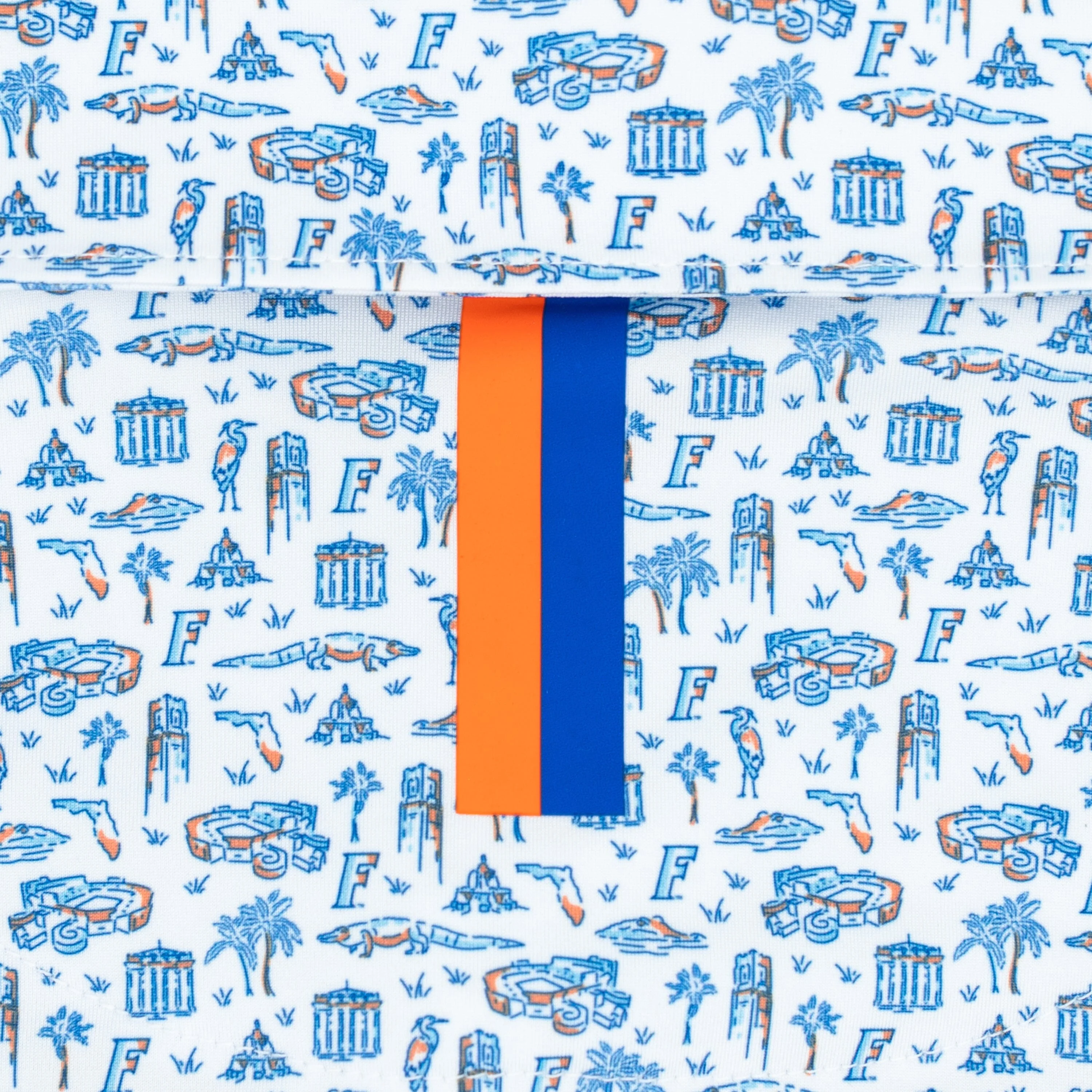 The Florida College Town | Collegiate Polo | The Florida College Town - White/Ocean Blue - Image 4