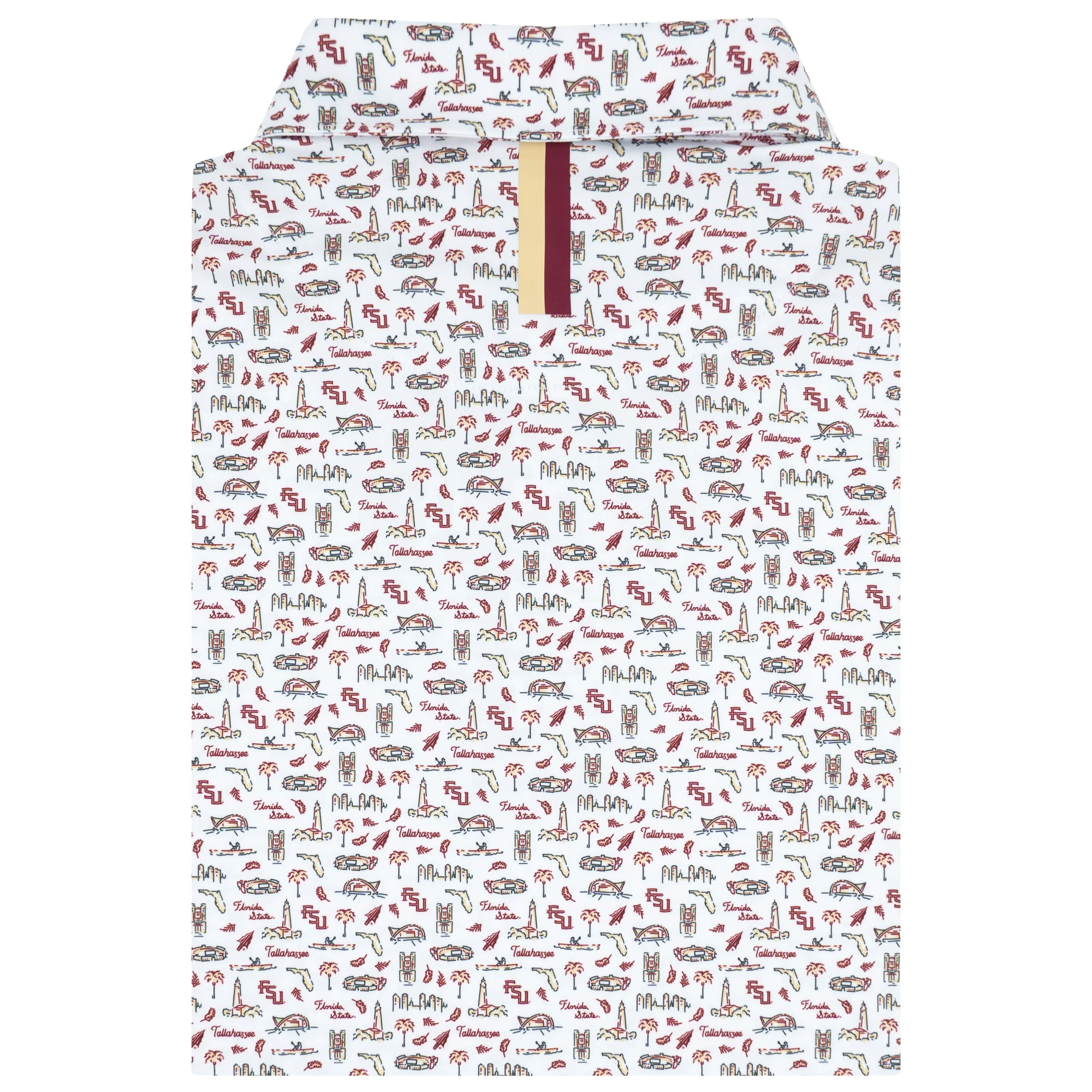 The Florida State College Town | Collegiate Polo | The Florida State College Town - White/Garnet Red - Image 2
