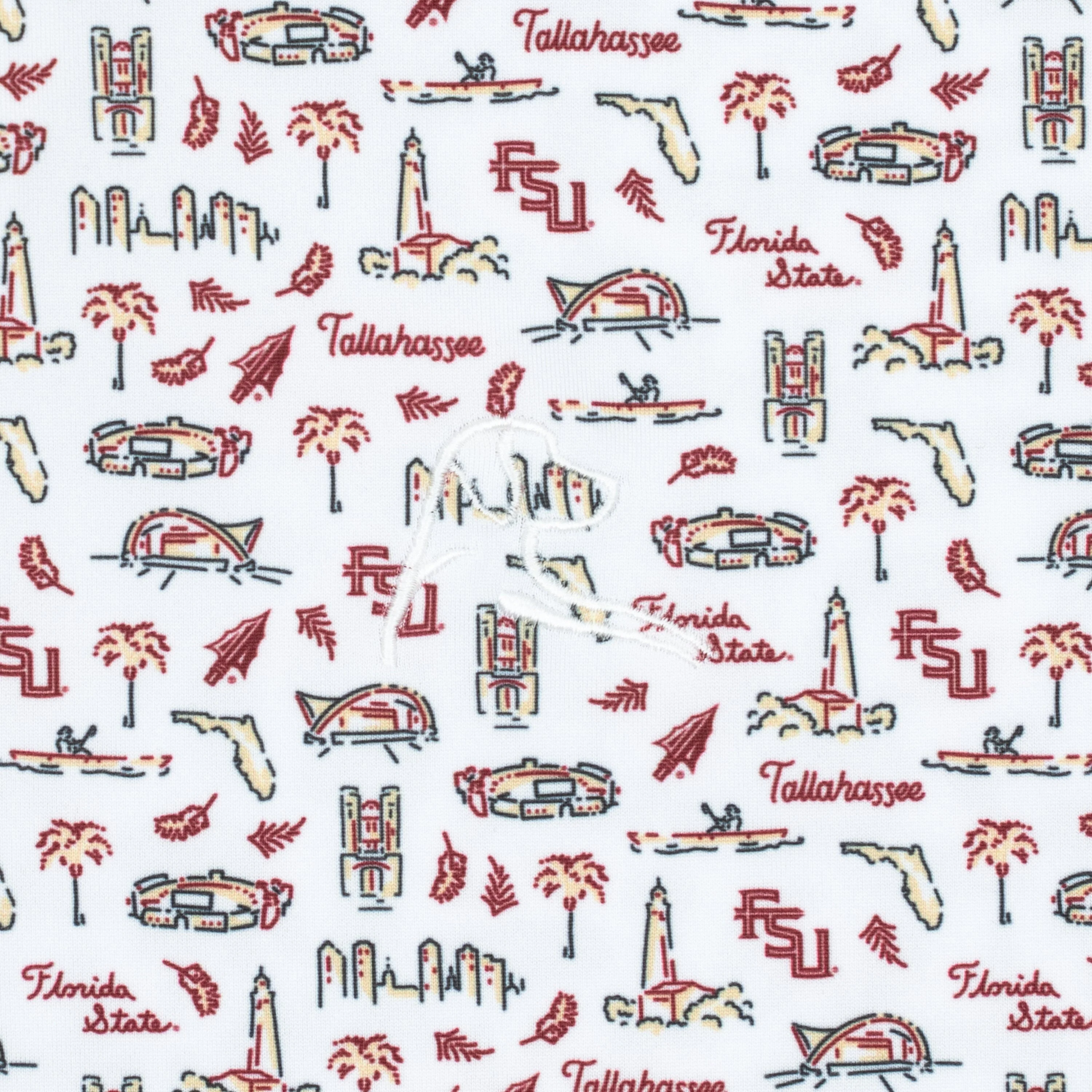 The Florida State College Town | Collegiate Polo | The Florida State College Town - White/Garnet Red - Image 3