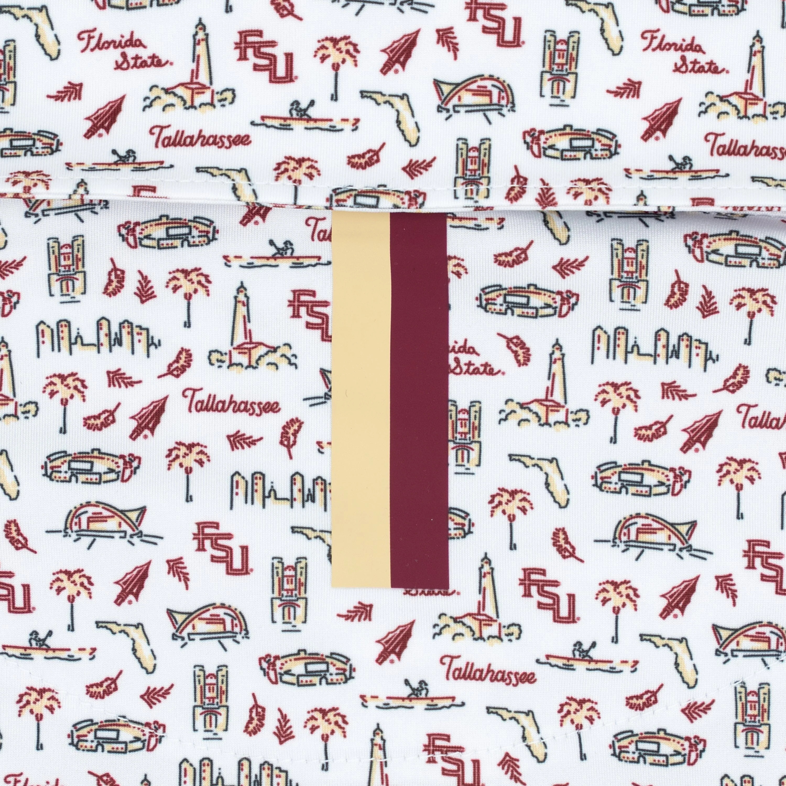 The Florida State College Town | Collegiate Polo | The Florida State College Town - White/Garnet Red - Image 4