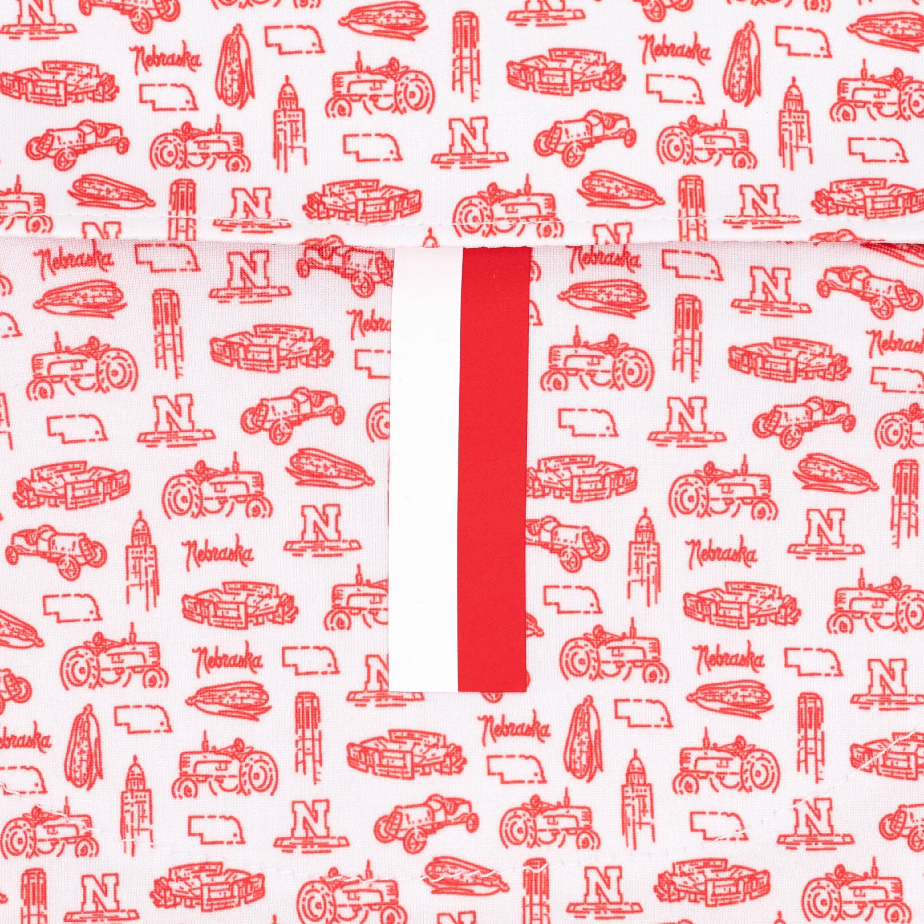 The Nebraska College Town | Collegiate Polo | The Nebraska College Town - White/Cherry Red - Image 4