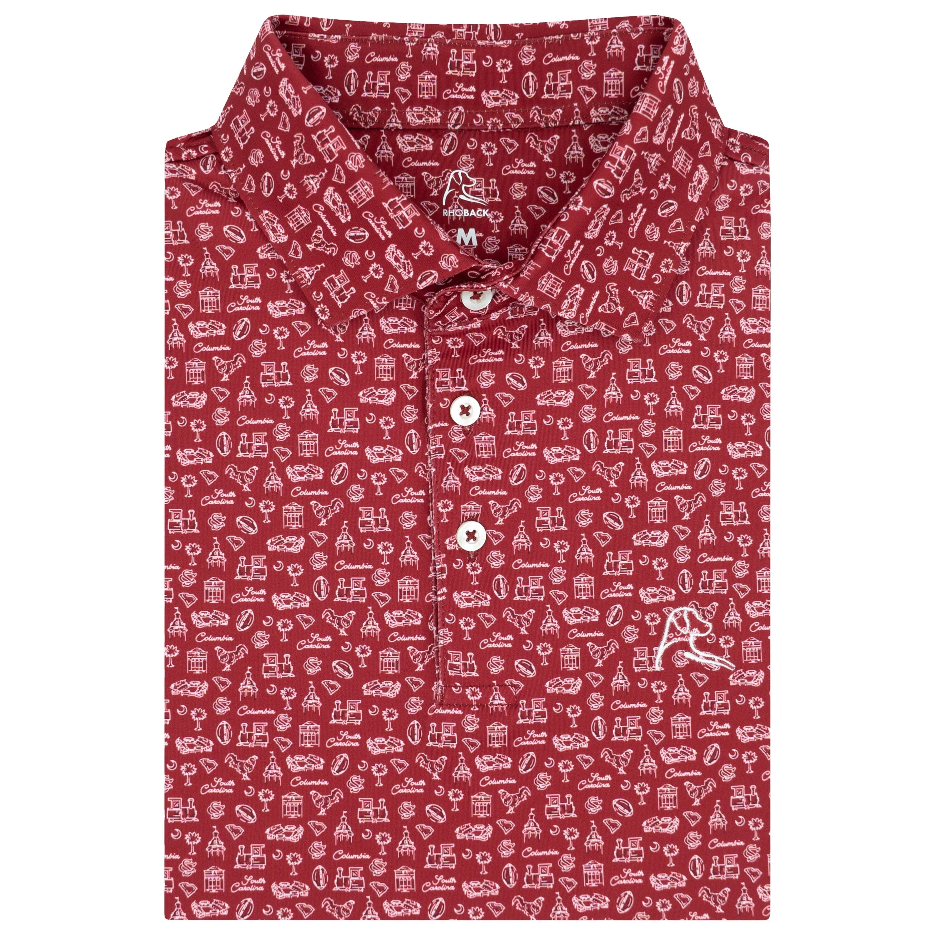 The South Carolina College Town | Collegiate Polo | The South Carolina College Town - Dark Red/White