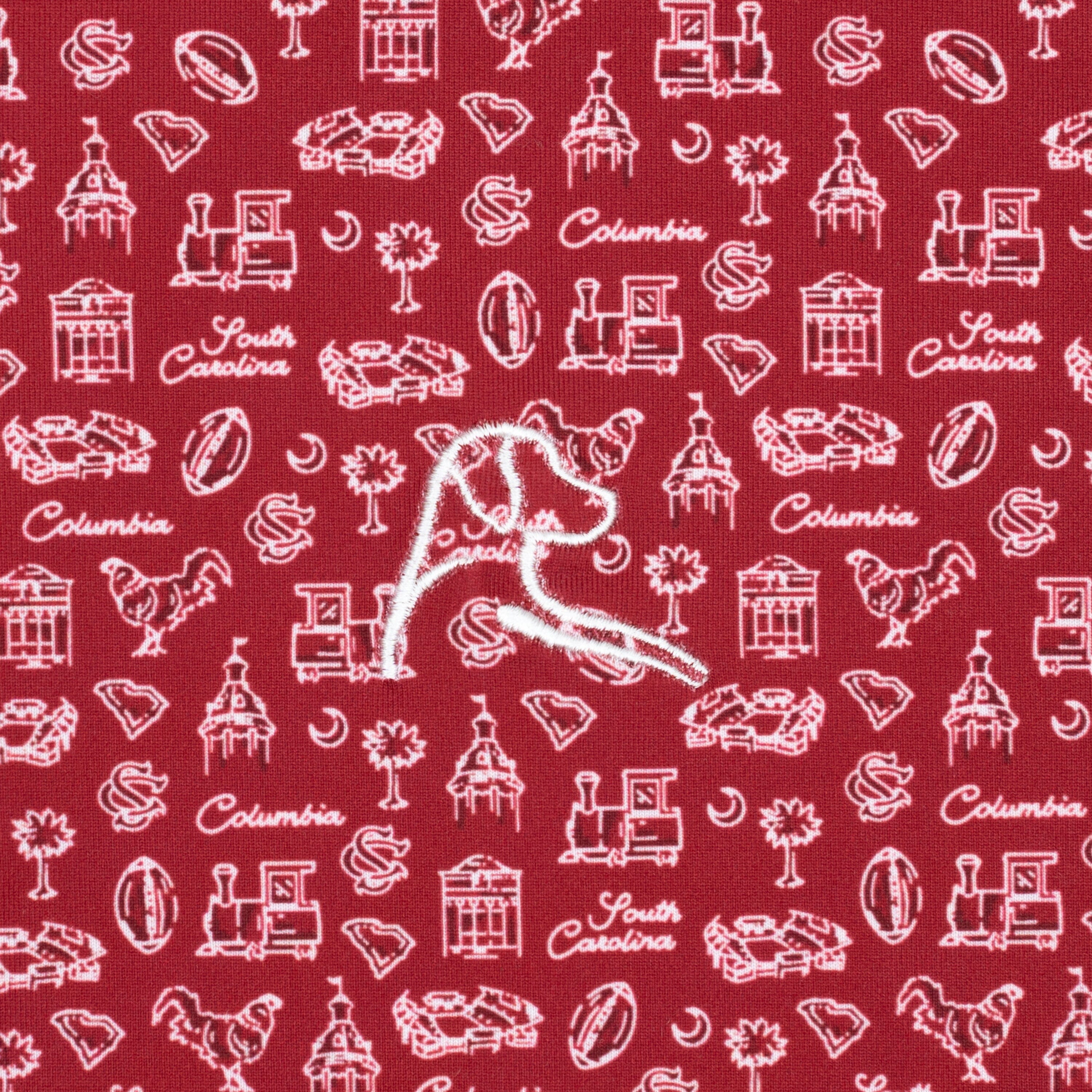 The South Carolina College Town | Collegiate Polo | The South Carolina College Town - Dark Red/White - Image 3