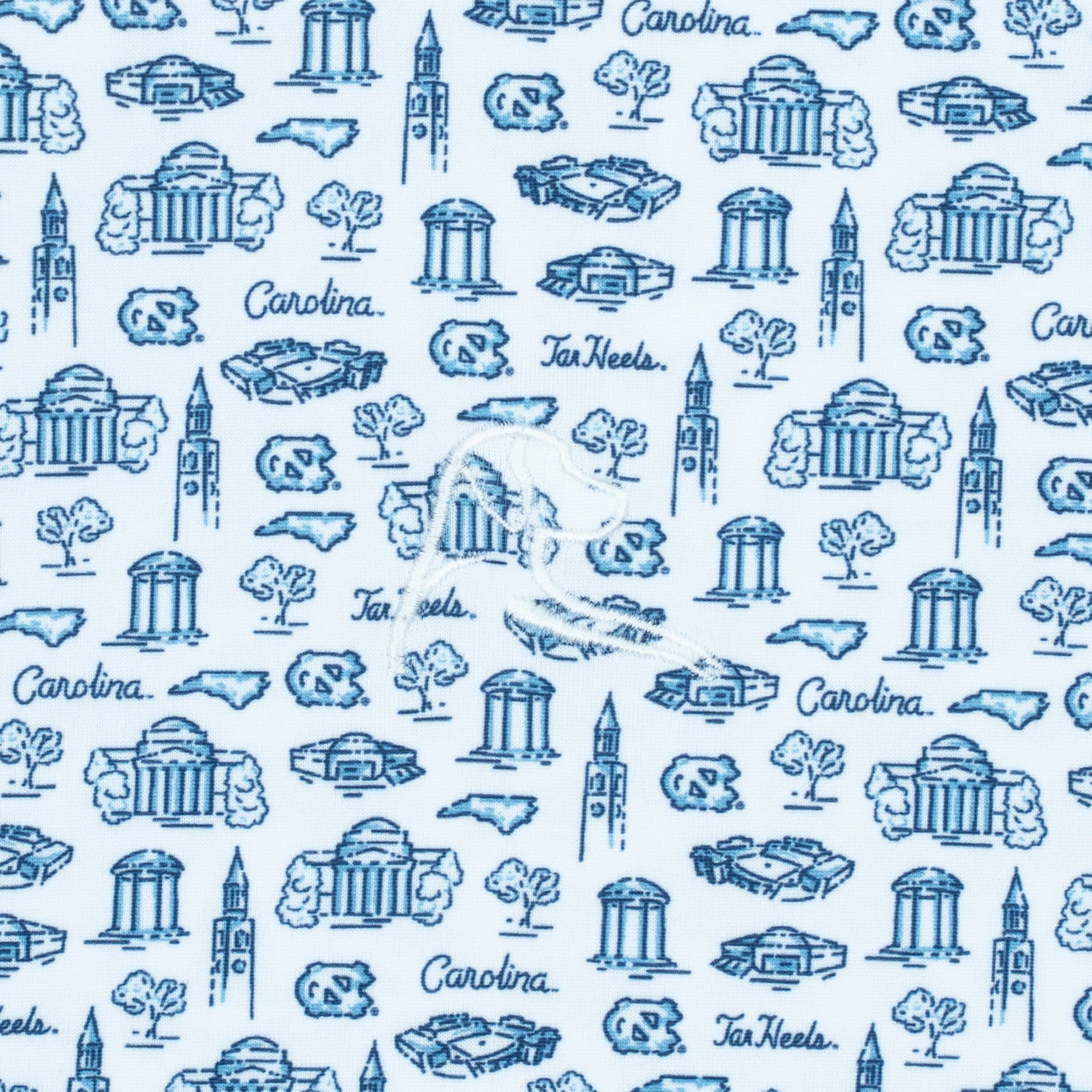 The UNC College Town | Collegiate Polo | The UNC College Town - White/Powder Blue - Image 3