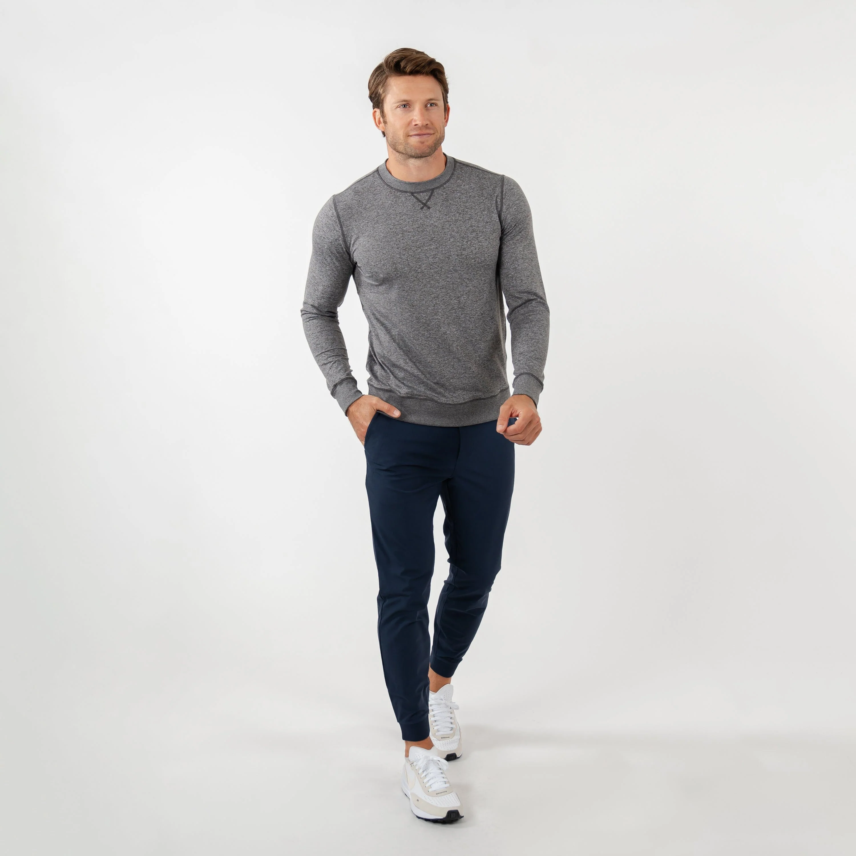 Pace Performance Crew | Heather - Owl Grey/Ash Grey - Image 5