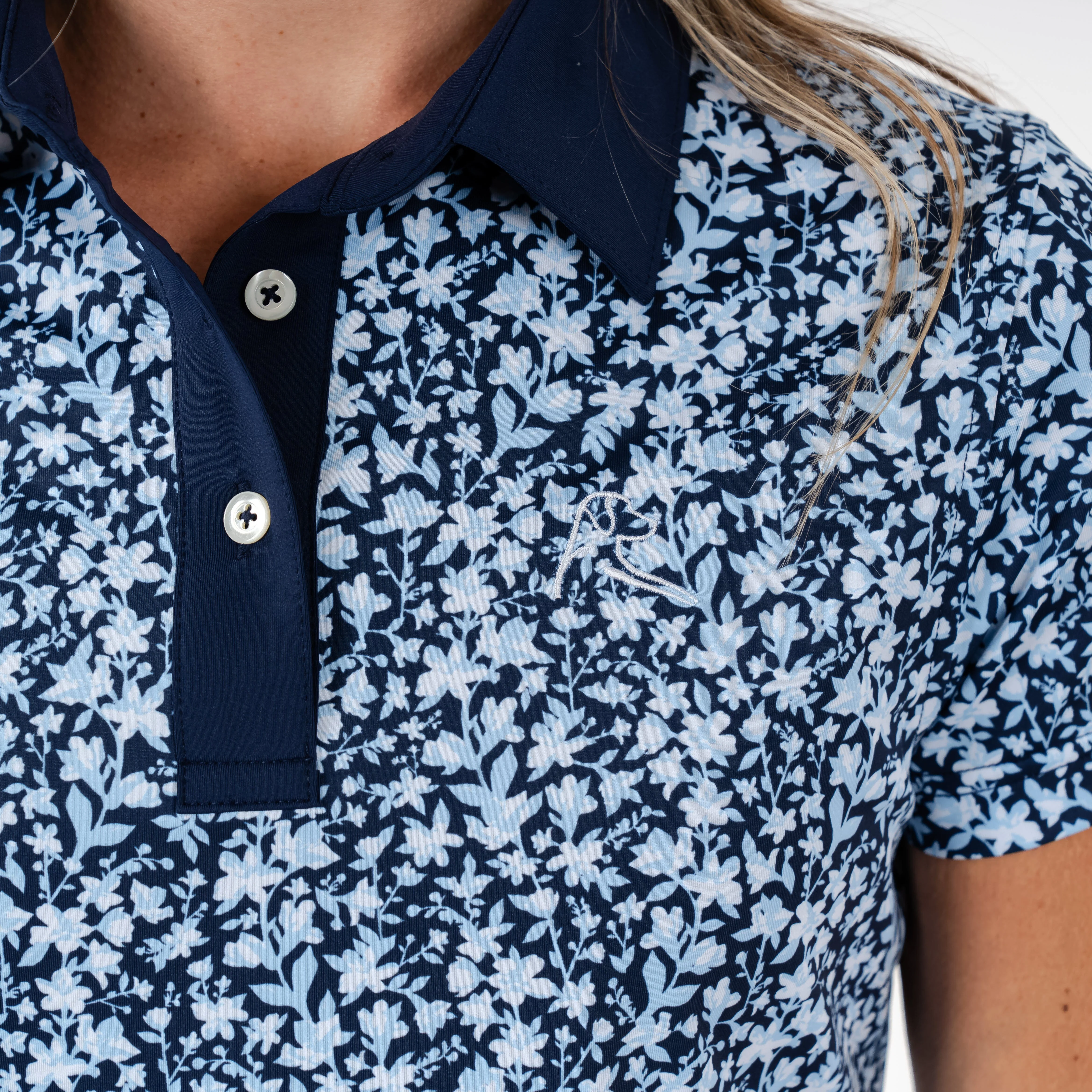 Petal Performance Polo | The Petal - Fleet Navy/Pure Blue - Image 2