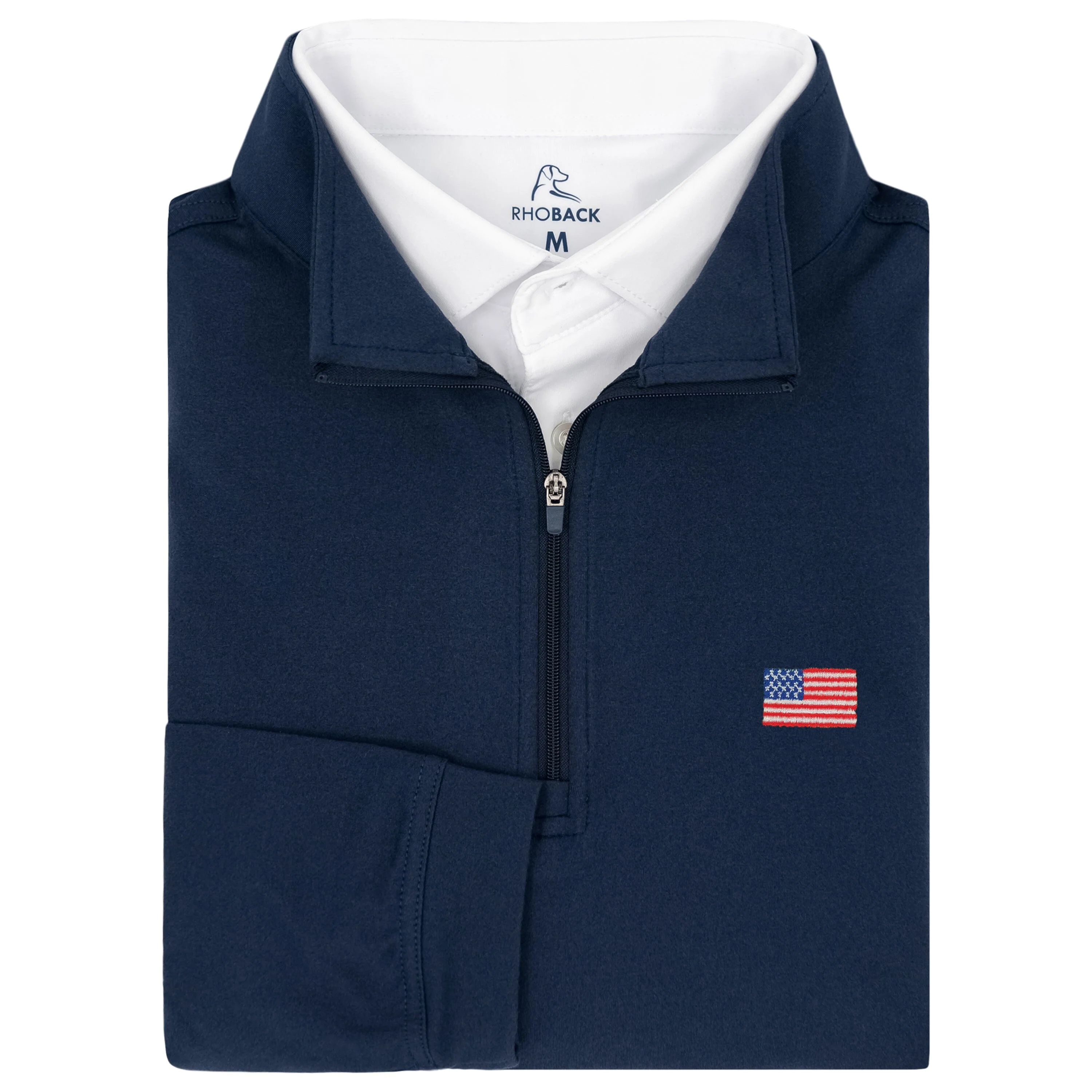 Solid Performance Q-Zip | Solid - Fleet Navy - USA FLAG 3