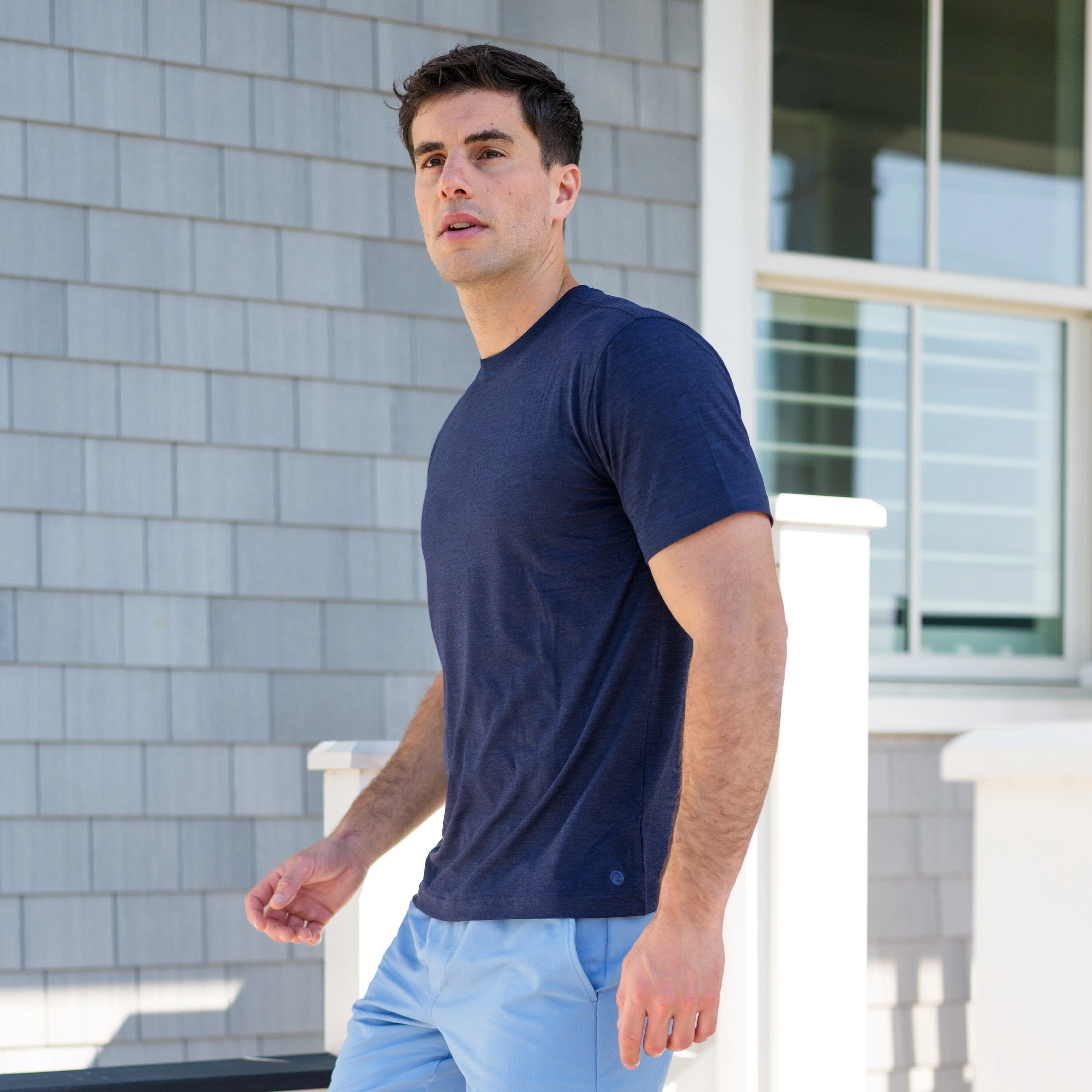 Tailwind Performance Tee | Heather - Fleet Navy/Nightshade