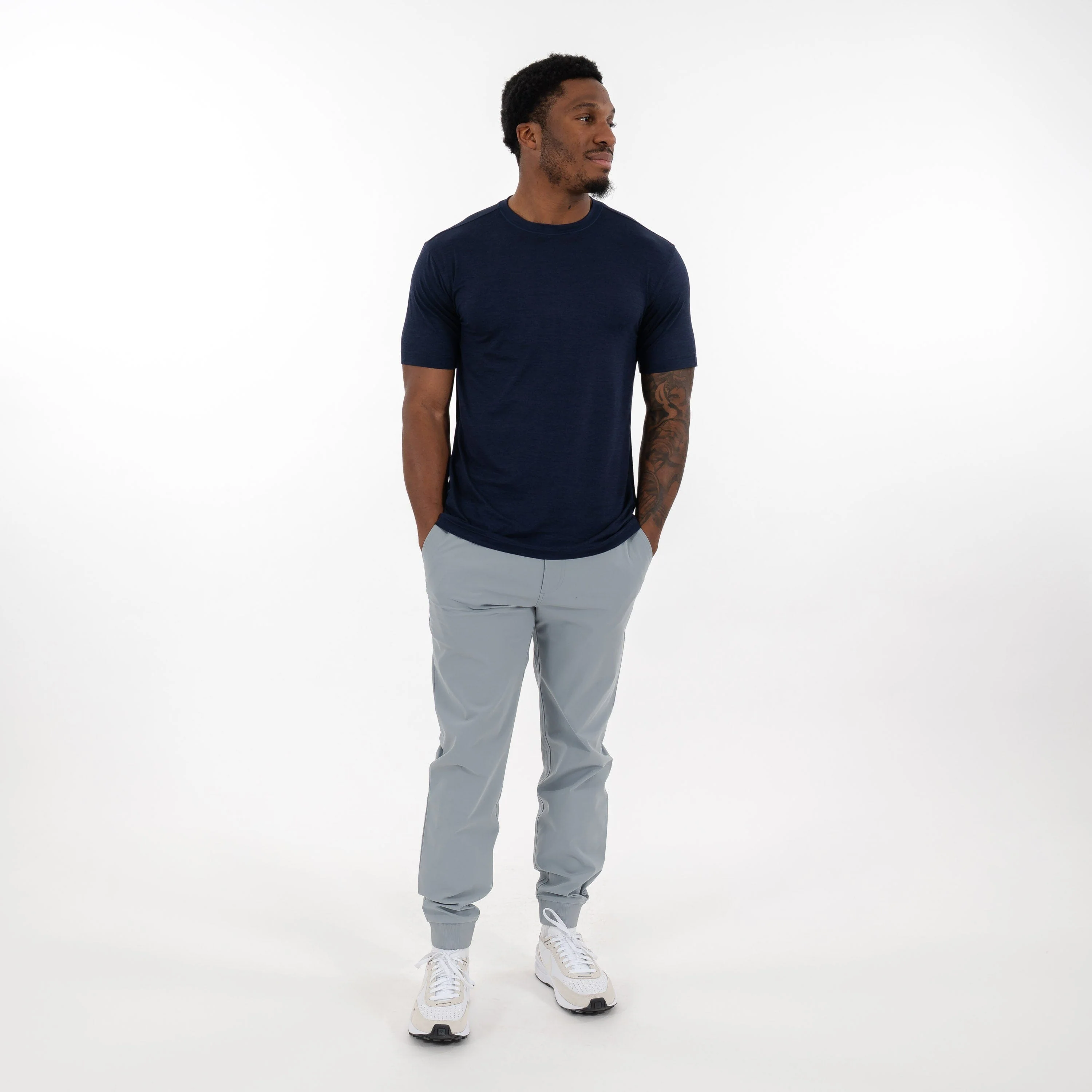 Tailwind Performance Tee | Heather - Fleet Navy/Nightshade - Image 6