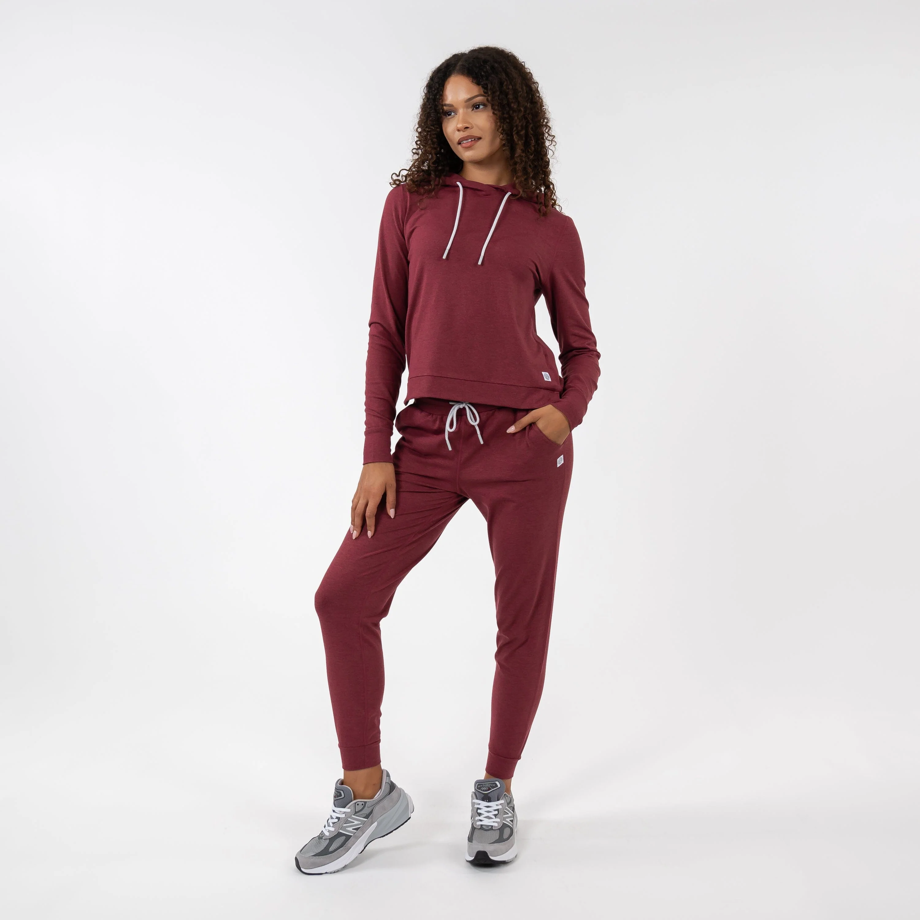 Tempo Performance Jogger | Heather - Red Card Red/Merlot - Image 3