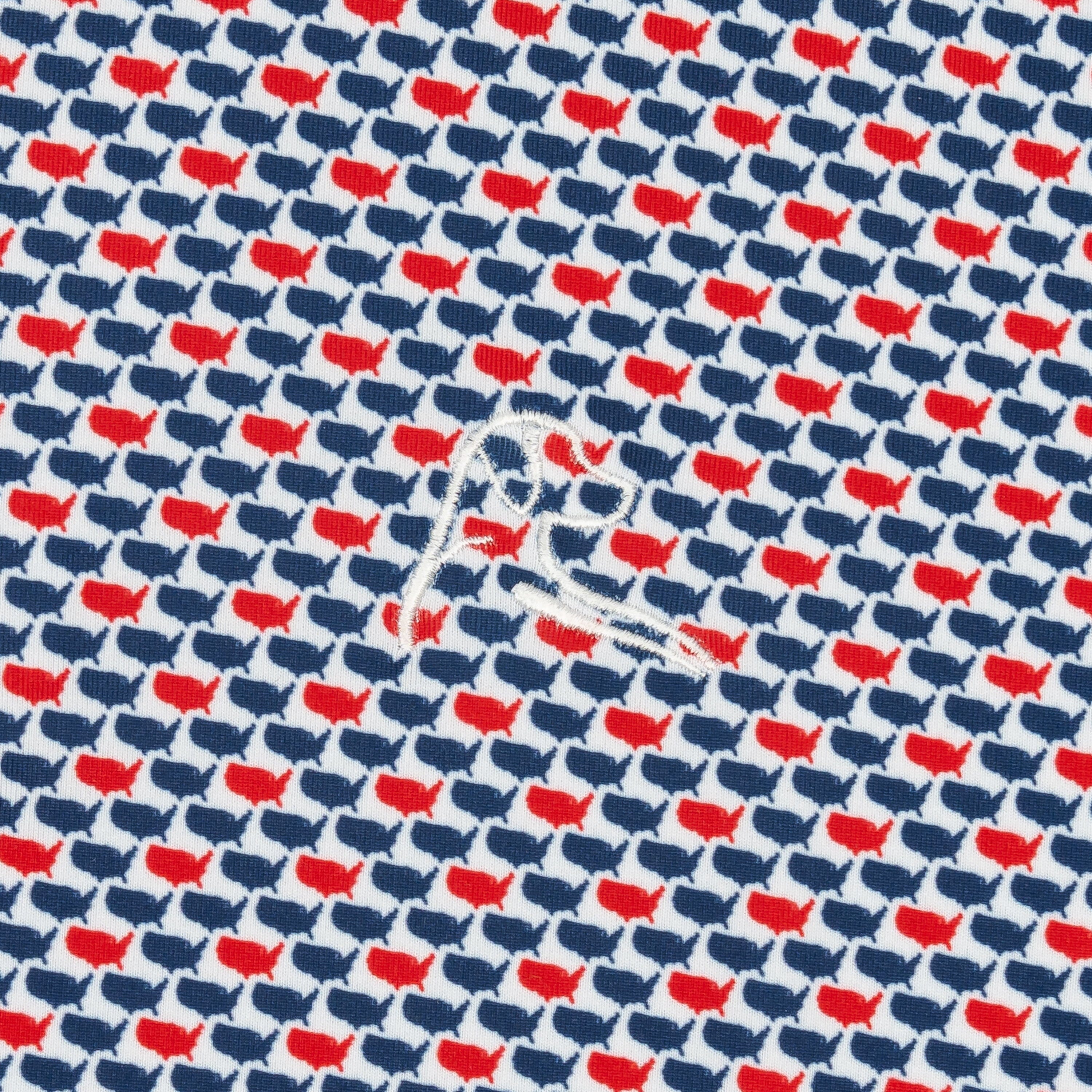 The 1776 | Performance Polo | The 1776 - Admiral Navy/Classic Red - USA - Image 3