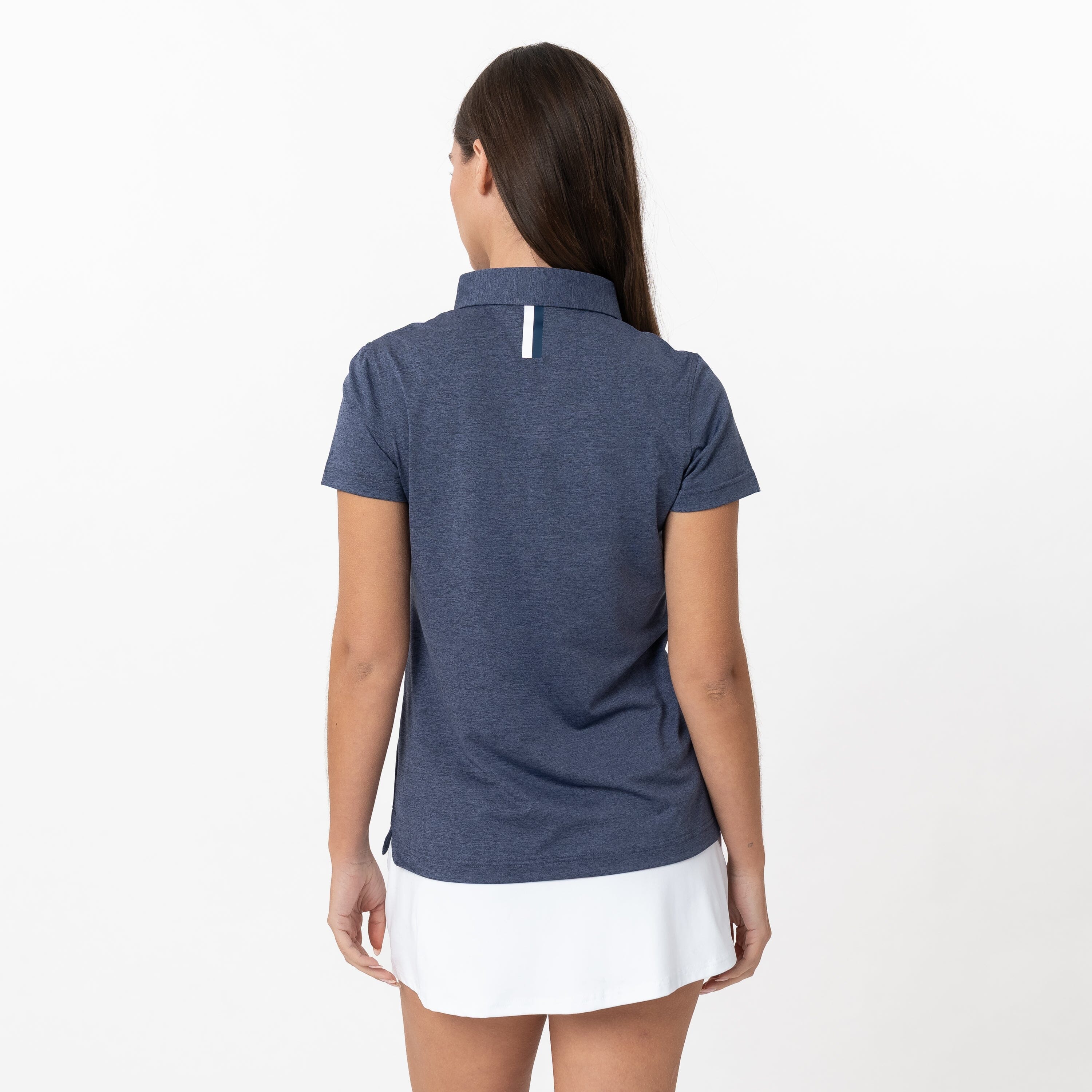 Heather Performance Polo | Heather - Annapolis Blue/Blue Steel - Image 3