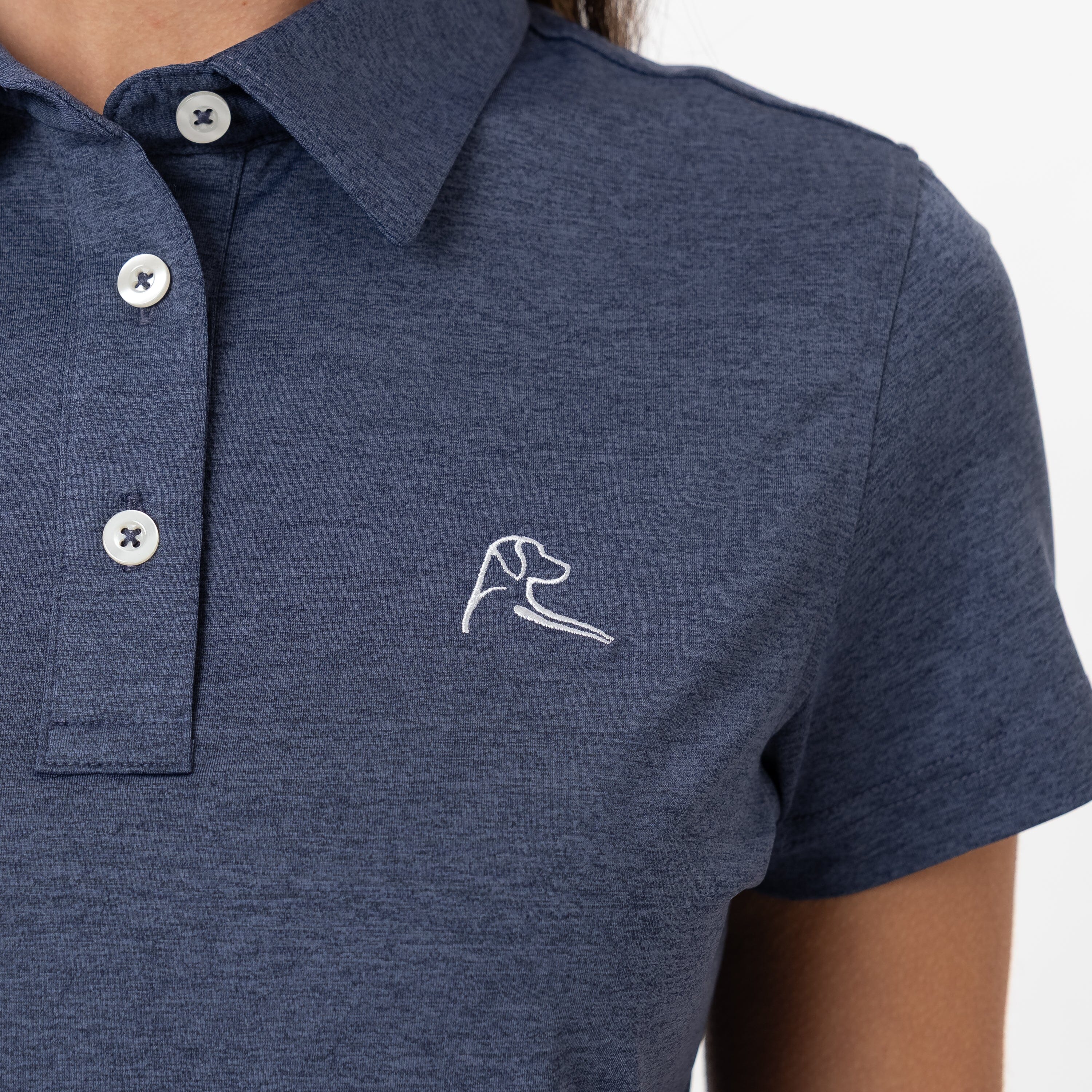 Heather Performance Polo | Heather - Annapolis Blue/Blue Steel - Image 5