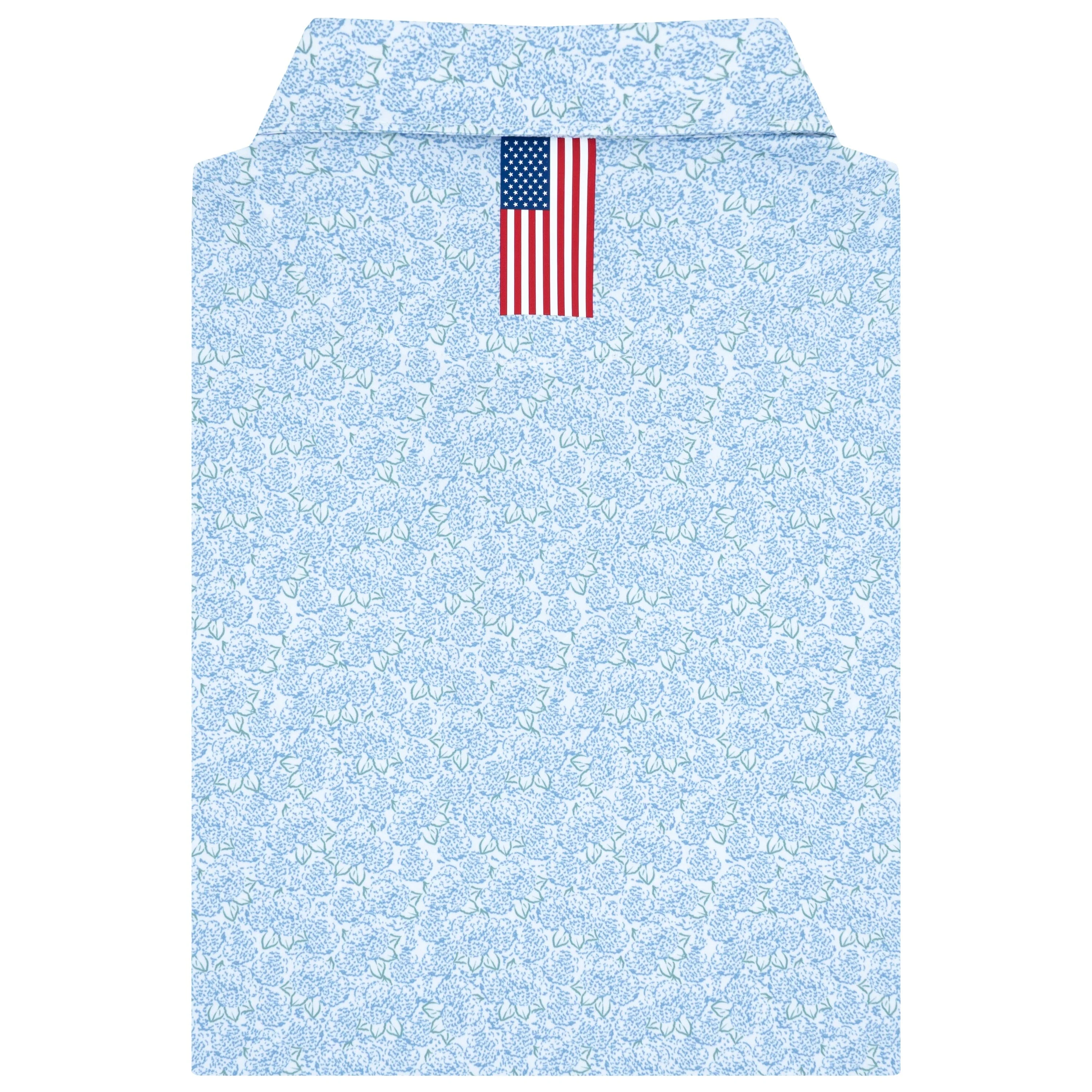 The Blooming Hydrangea | Performance Polo | The Blooming Hydrangea - White/Lake Blue - USA - Image 2