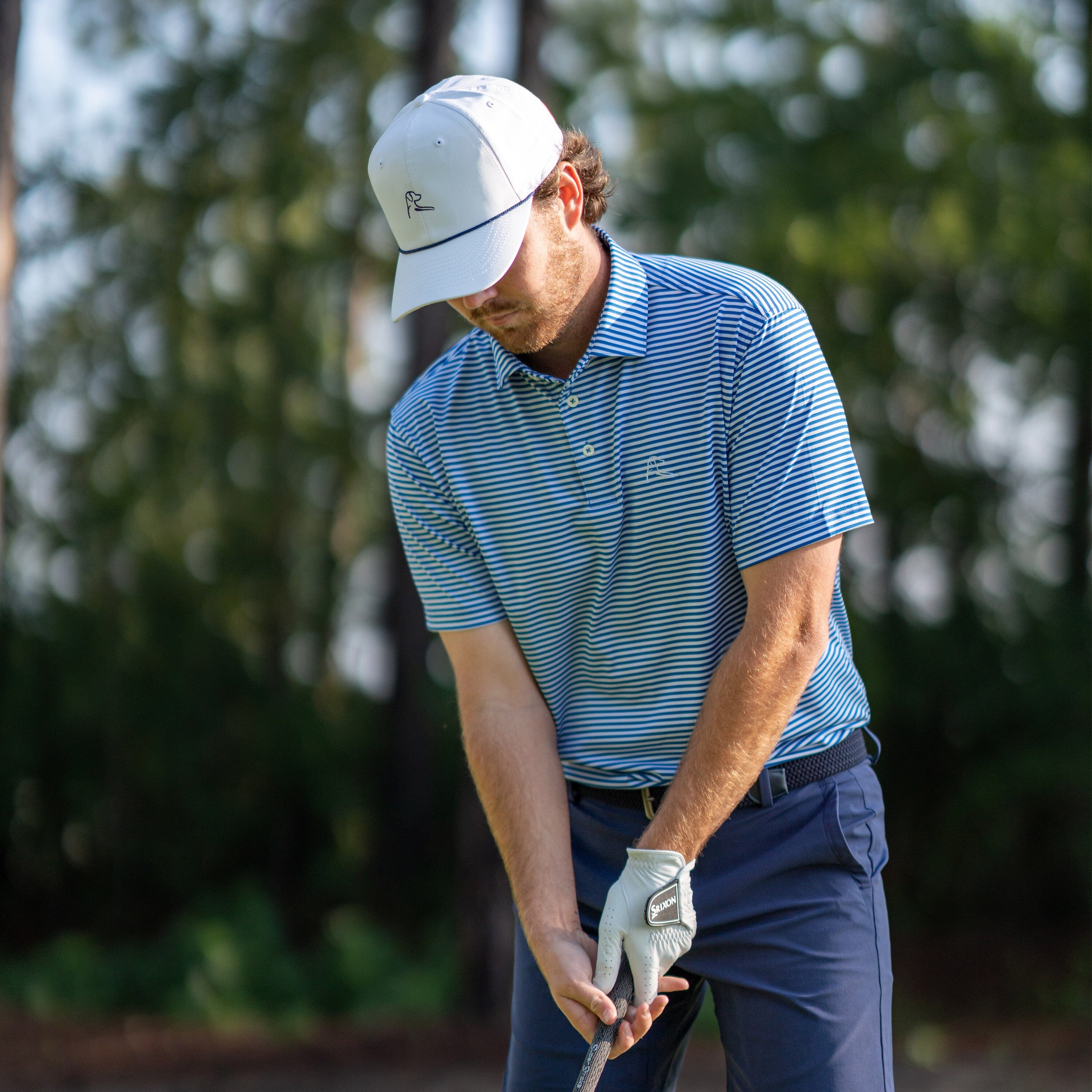 The Birdie Stripe | Performance Polo | The Birdie Stripe - Cobalt Blue/White - Image 5