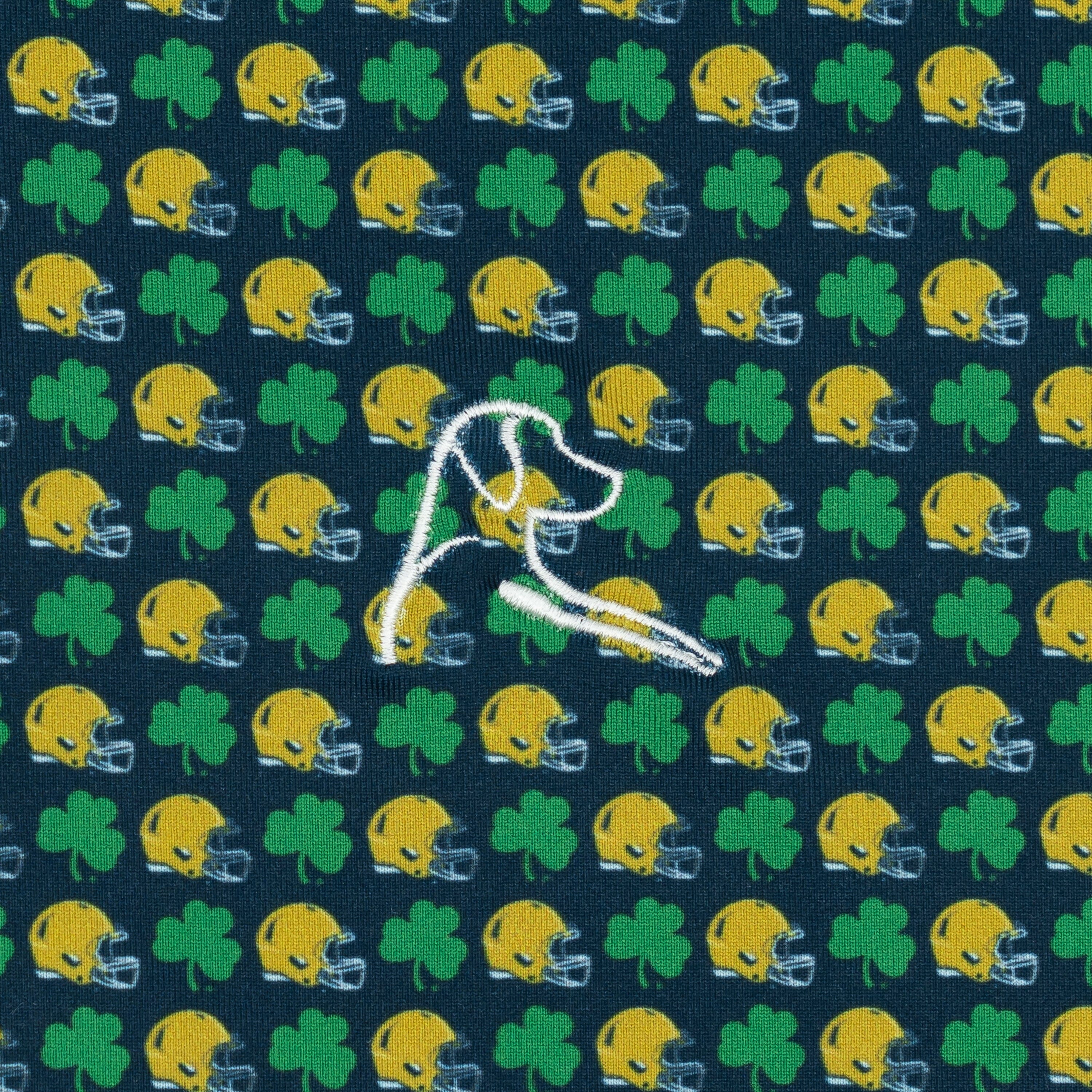The Notre Dame Golden Domer® | Collegiate Polo | The Notre Dame Golden Domer® - Indigo Blue/Irish Green - Image 3